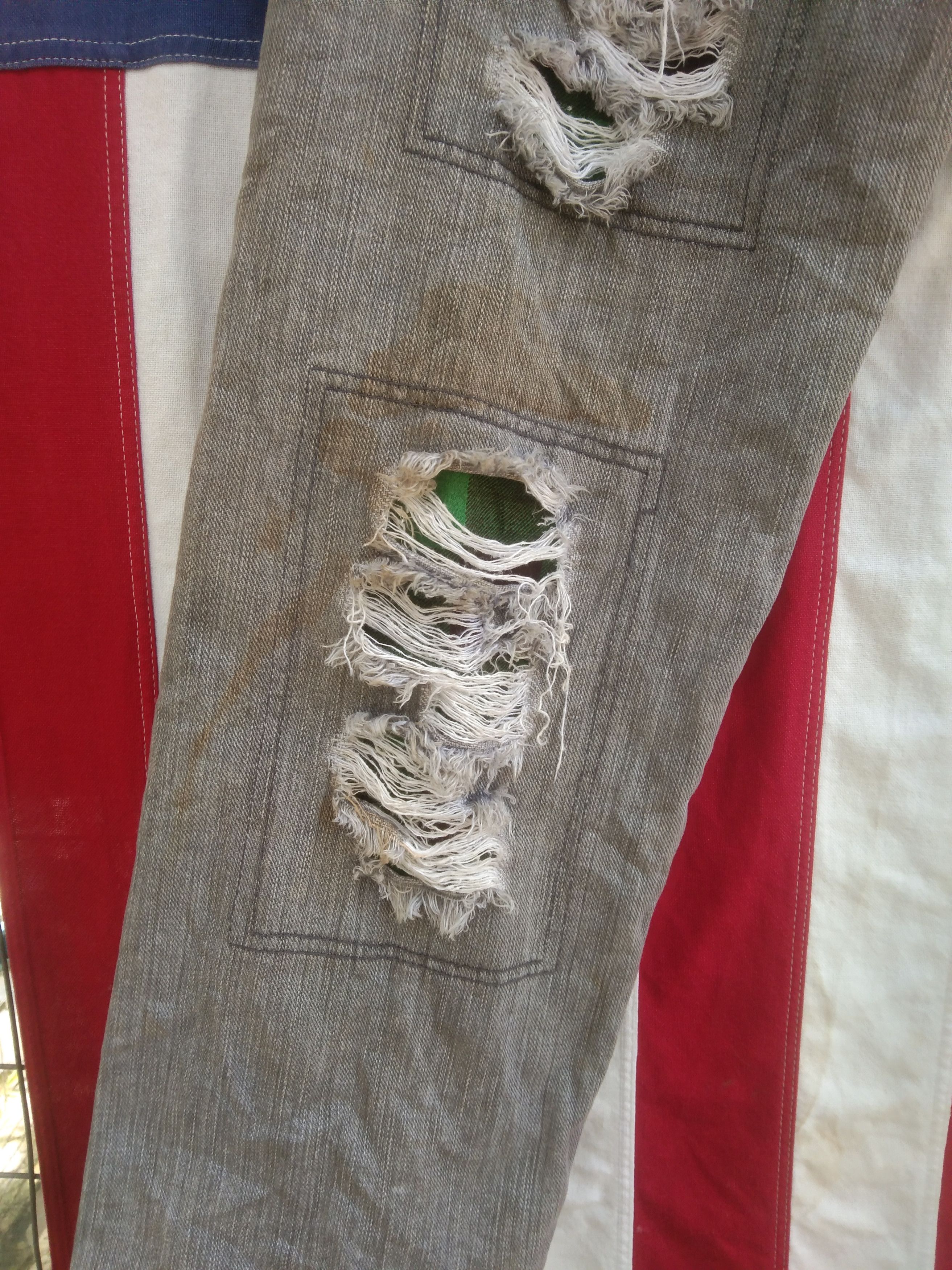 Designer × Japanese Brand 🔥 RARE 🔥CANDY STRIPPER DISTRESSED DENIM Size US 32 / EU 48 - 6 Thumbnail