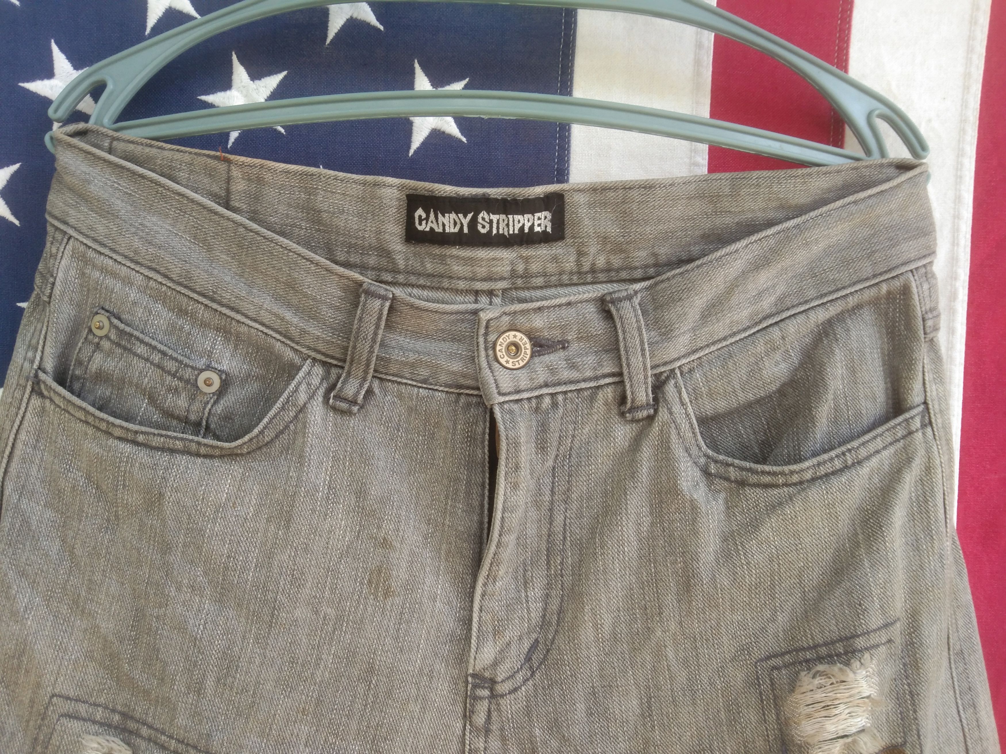 Designer × Japanese Brand 🔥 RARE 🔥CANDY STRIPPER DISTRESSED DENIM Size US 32 / EU 48 - 9 Thumbnail