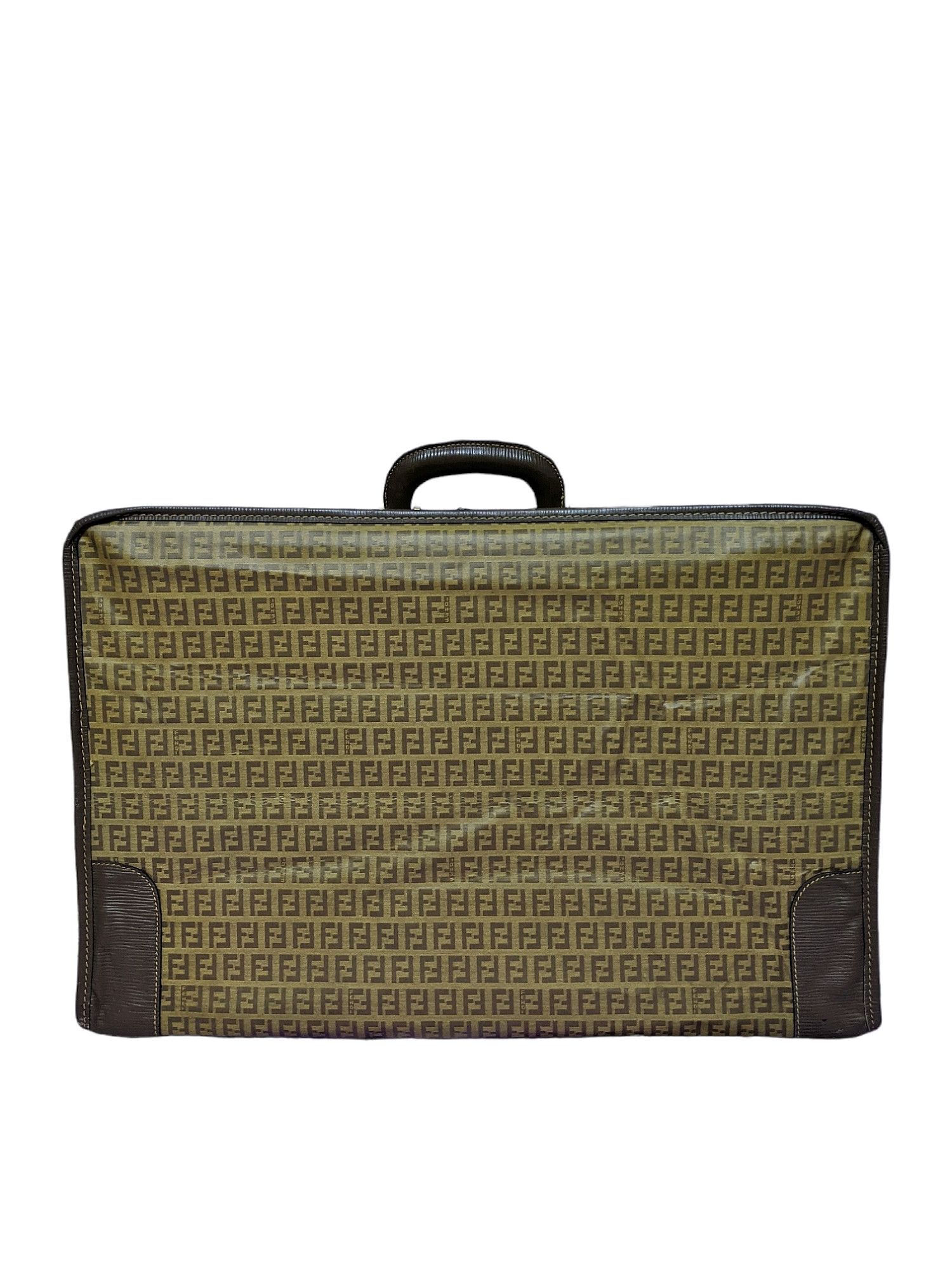 Fendi × Vintage Vintage 70's Fendi Brown Zucchino Crystal Canvas Briefcase Size ONE SIZE - 2 Thumbnail