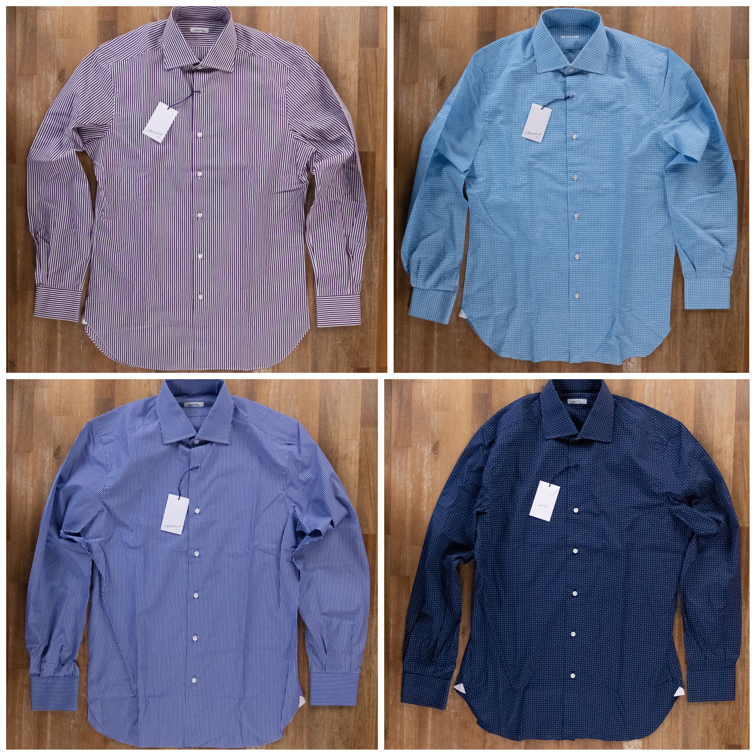 image of 4 X Mattabisch Napoli Dress Shirts 40 15.75 Medium, Men's (Size Large)