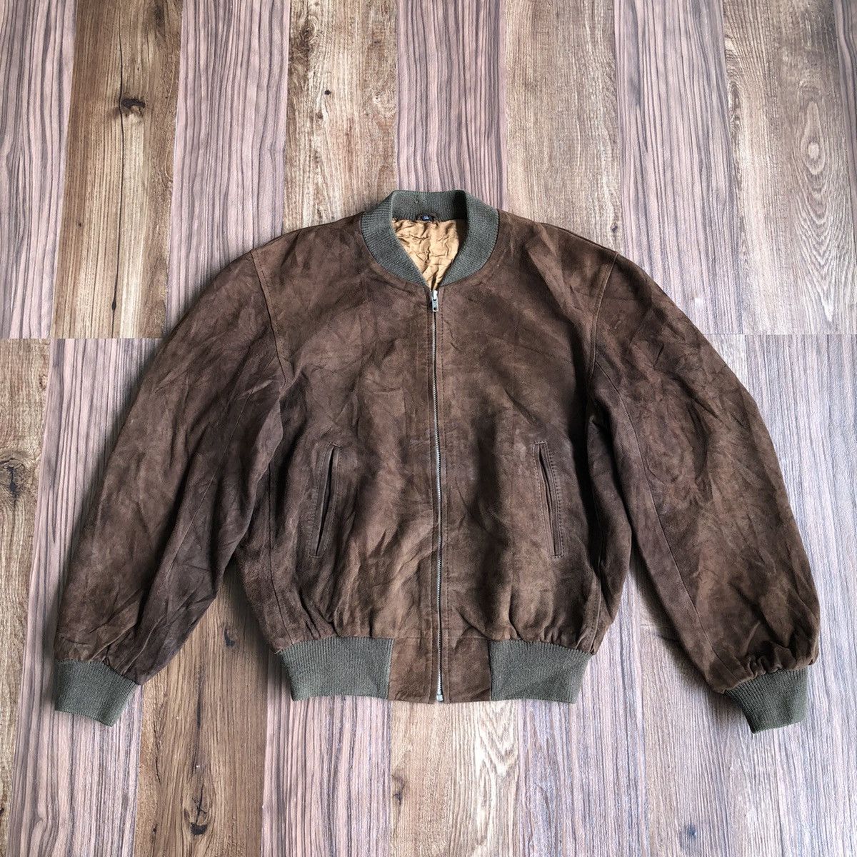 Japanese Brand Vintage Leather Zipper Bomber Jacket Size US M / EU 48-50 / 2 - 6 Thumbnail