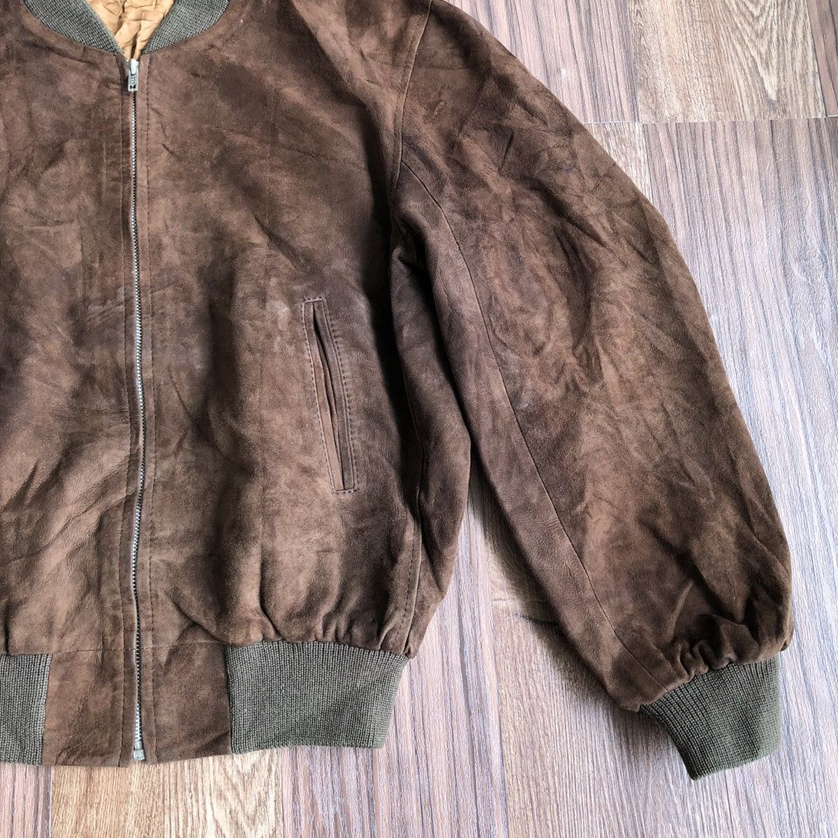 Japanese Brand Vintage Leather Zipper Bomber Jacket Size US M / EU 48-50 / 2 - 3 Thumbnail