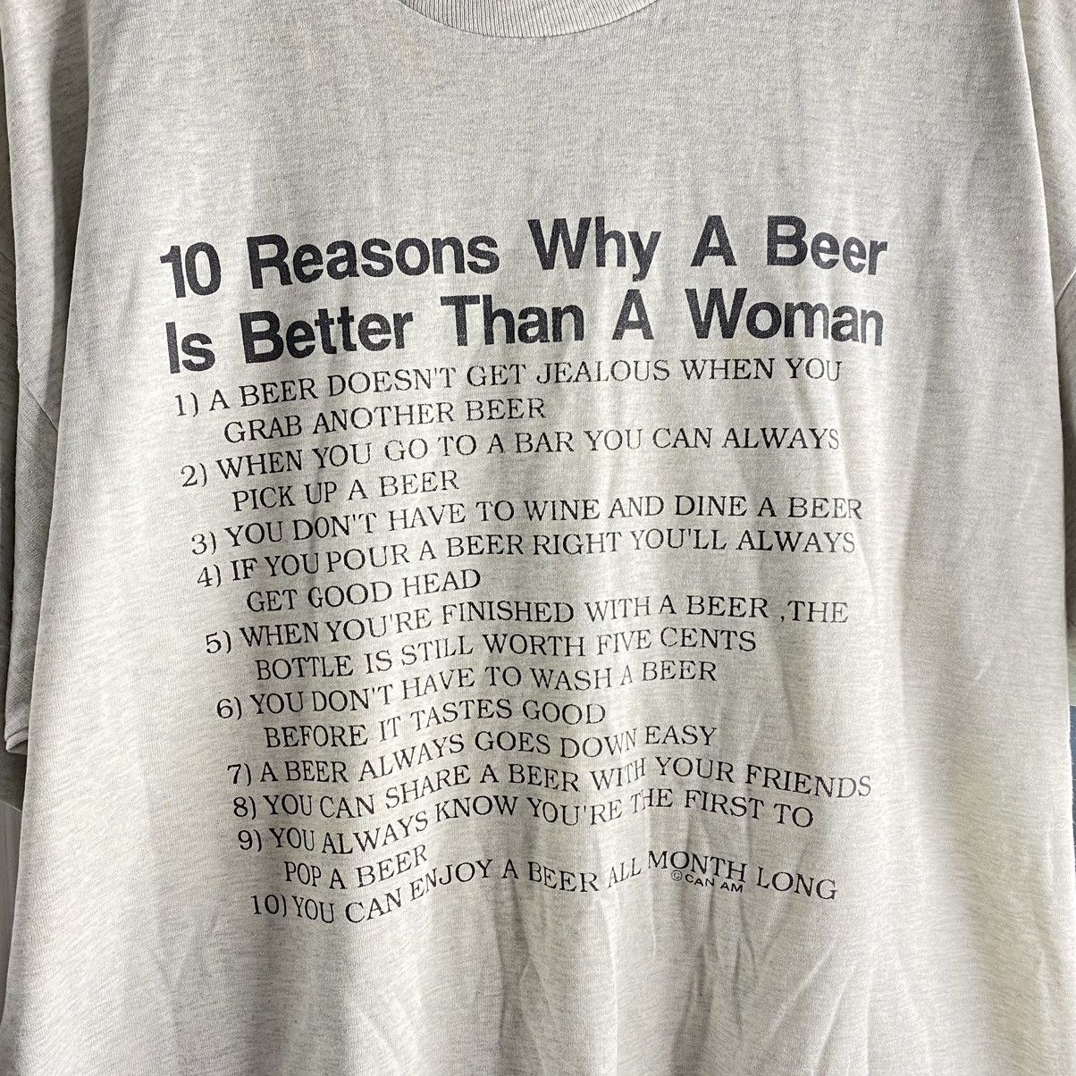 Vintage RARE 90s HUMOUR 10 REASONS WHY BEER IS BETTER WOMAN T SHIRT Size US XL / EU 56 / 4 - 2 Thumbnail