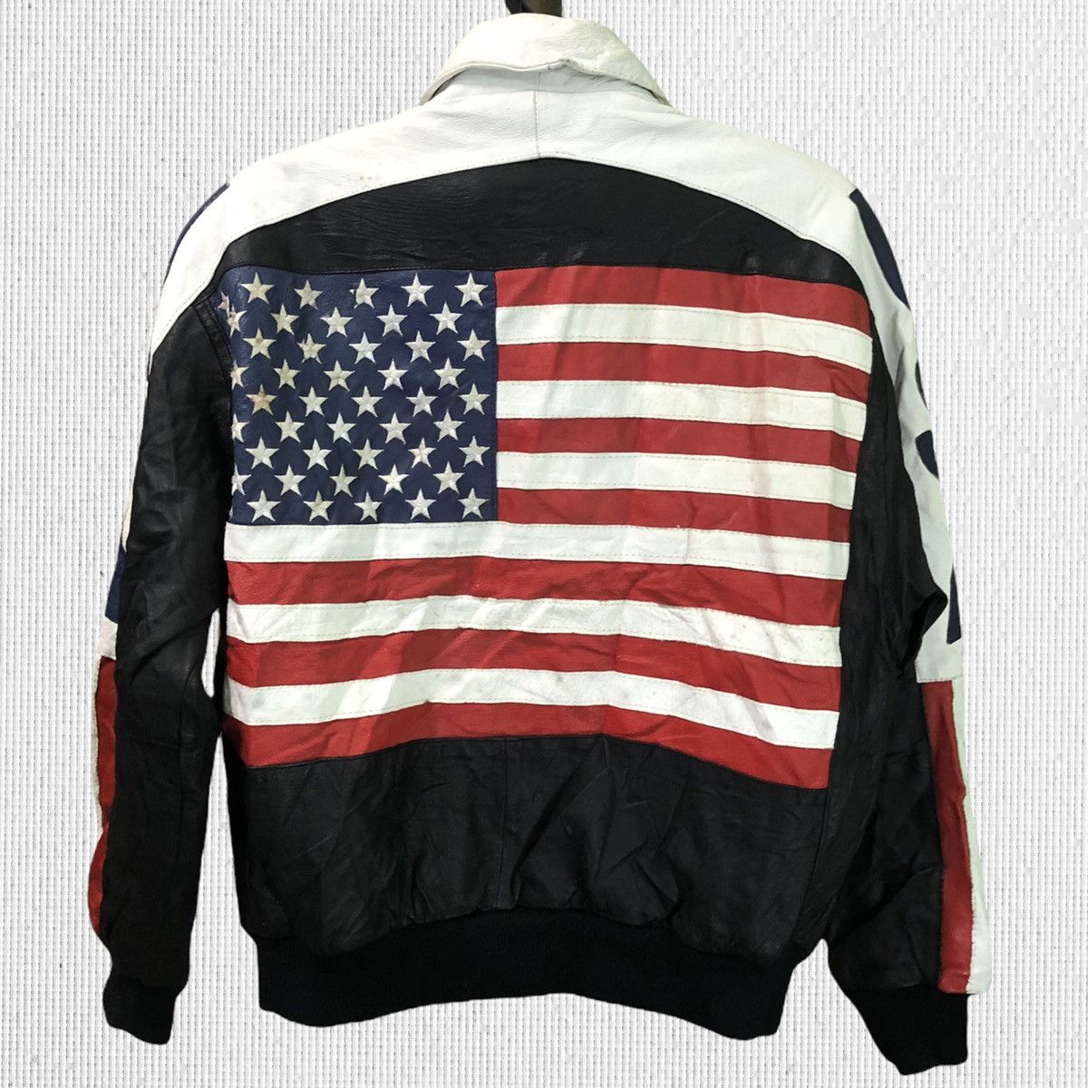 Genuine Leather Vintage U.S Flag Genuine Leather Jacket Size US M / EU 48-50 / 2 - 1 Thumbnail