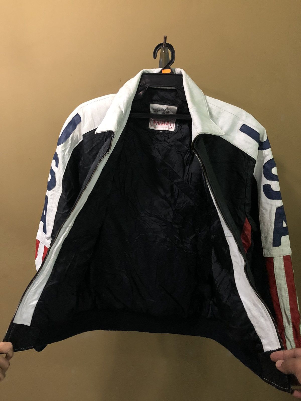 Genuine Leather Vintage U.S Flag Genuine Leather Jacket Size US M / EU 48-50 / 2 - 4 Thumbnail
