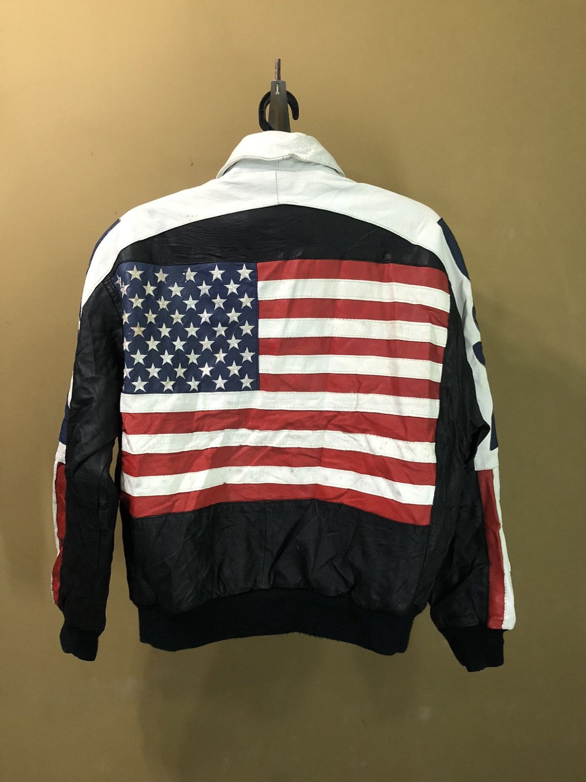 Genuine Leather Vintage U.S Flag Genuine Leather Jacket Size US M / EU 48-50 / 2 - 10 Thumbnail