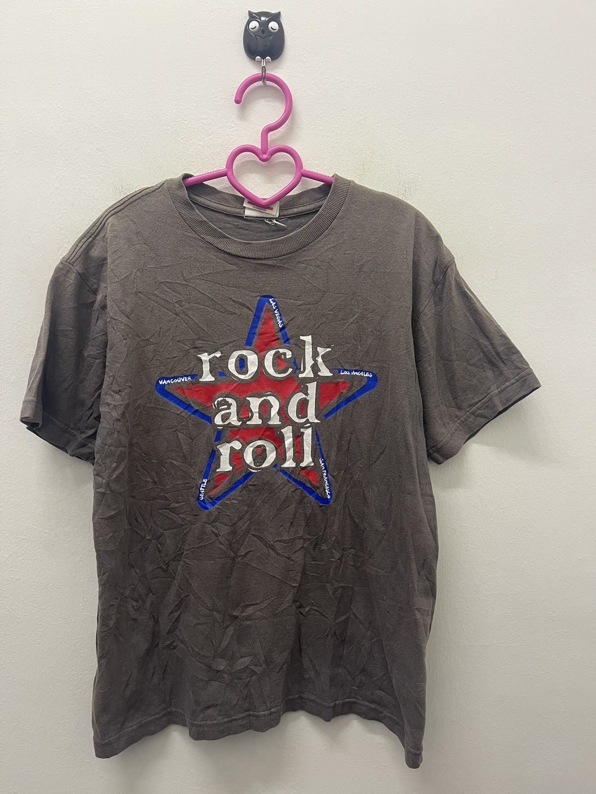image of Rock T Shirt x Tour Tee Vintage B’Z Live Gym Banzai 2003 Rock And Roll in Grey, Men's (Size Small)