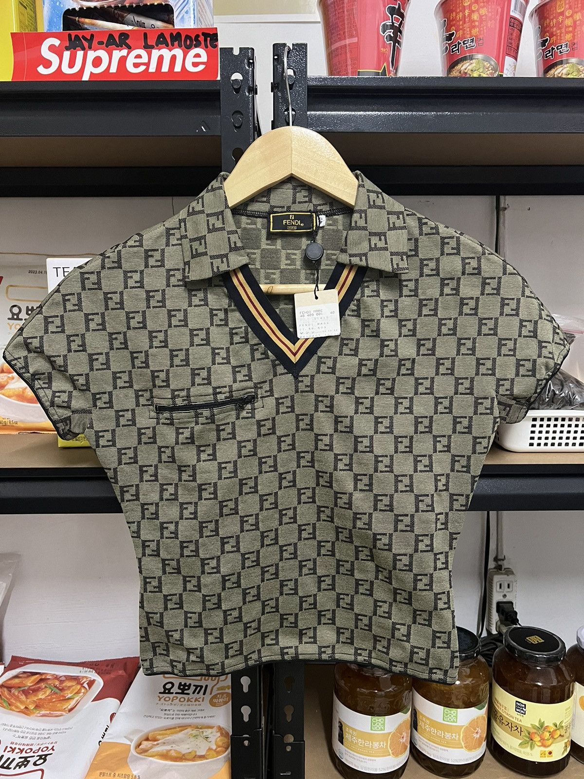 Vintage Fendi Mare Monogram Polo Shirt