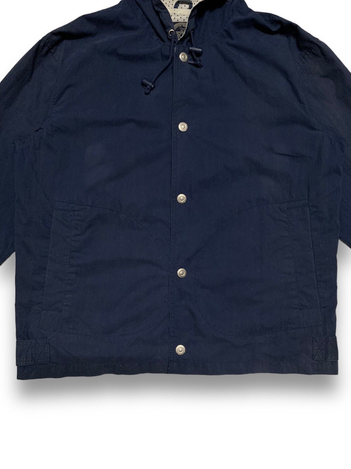 Japanese Brand Vintage Narcissus Navy Canvas Snap Button Hooded Jacket Size US M / EU 48-50 / 2 - 10 Thumbnail