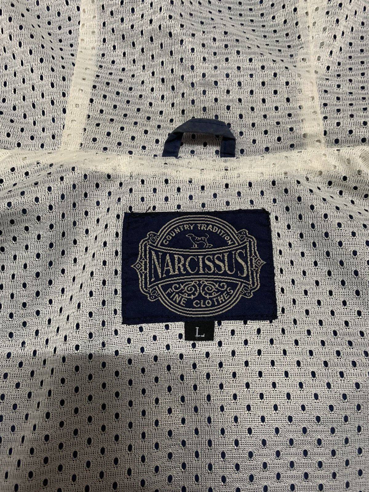Japanese Brand Vintage Narcissus Navy Canvas Snap Button Hooded Jacket Size US M / EU 48-50 / 2 - 17 Thumbnail