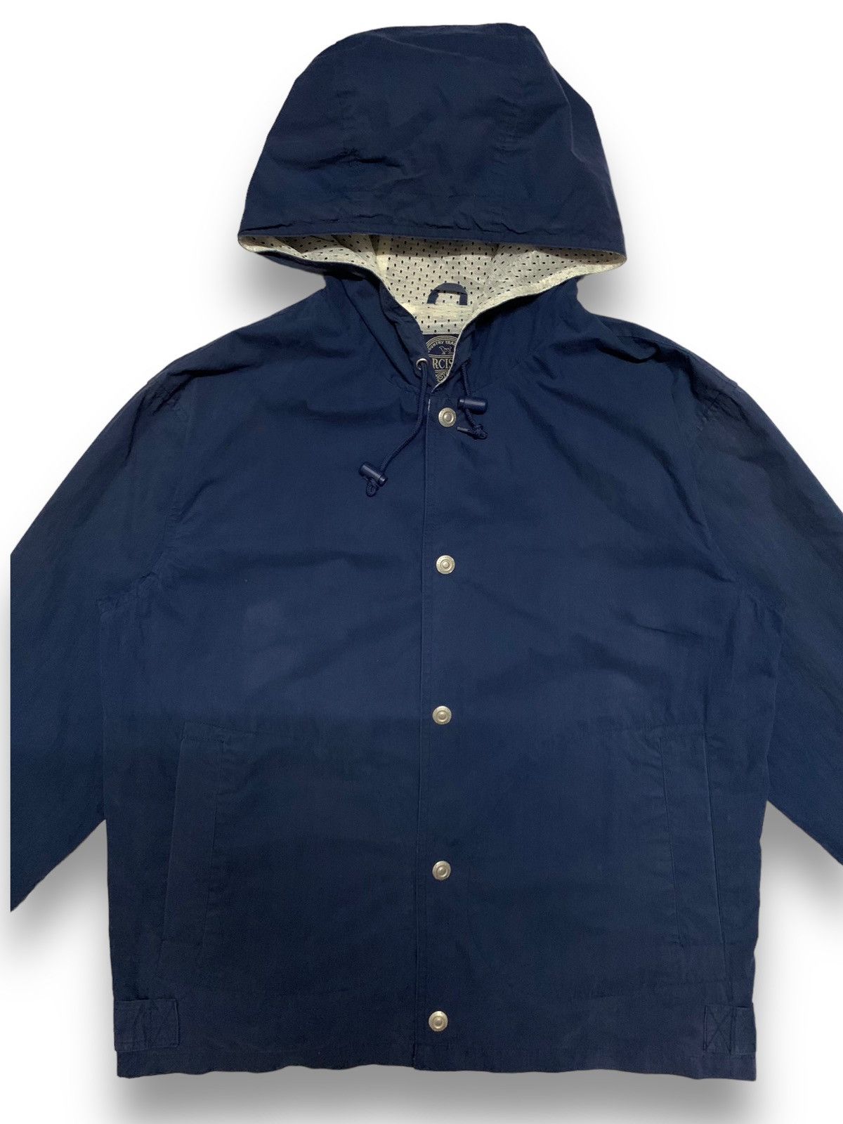 Japanese Brand Vintage Narcissus Navy Canvas Snap Button Hooded Jacket Size US M / EU 48-50 / 2 - 4 Thumbnail