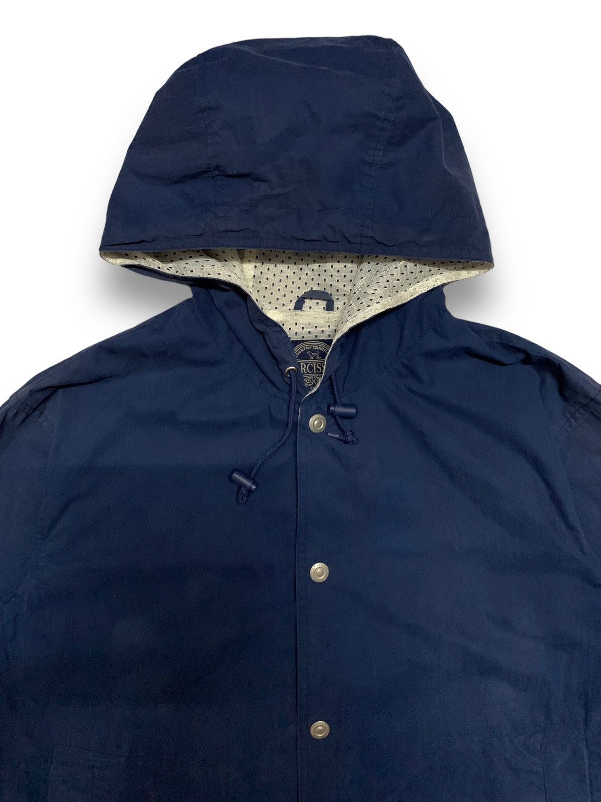 Japanese Brand Vintage Narcissus Navy Canvas Snap Button Hooded Jacket Size US M / EU 48-50 / 2 - 5 Thumbnail