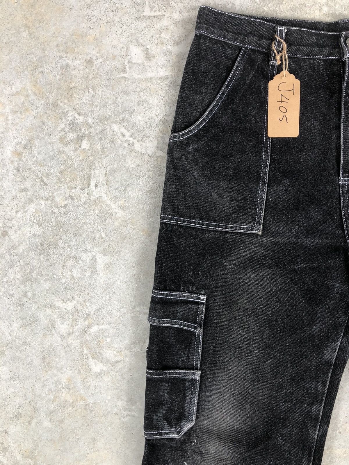 Japanese Brand white stitch Baggy Jeans Hip Hop Carpenter Embroidered Jeans Size US 32 / EU 48 - 4 Thumbnail