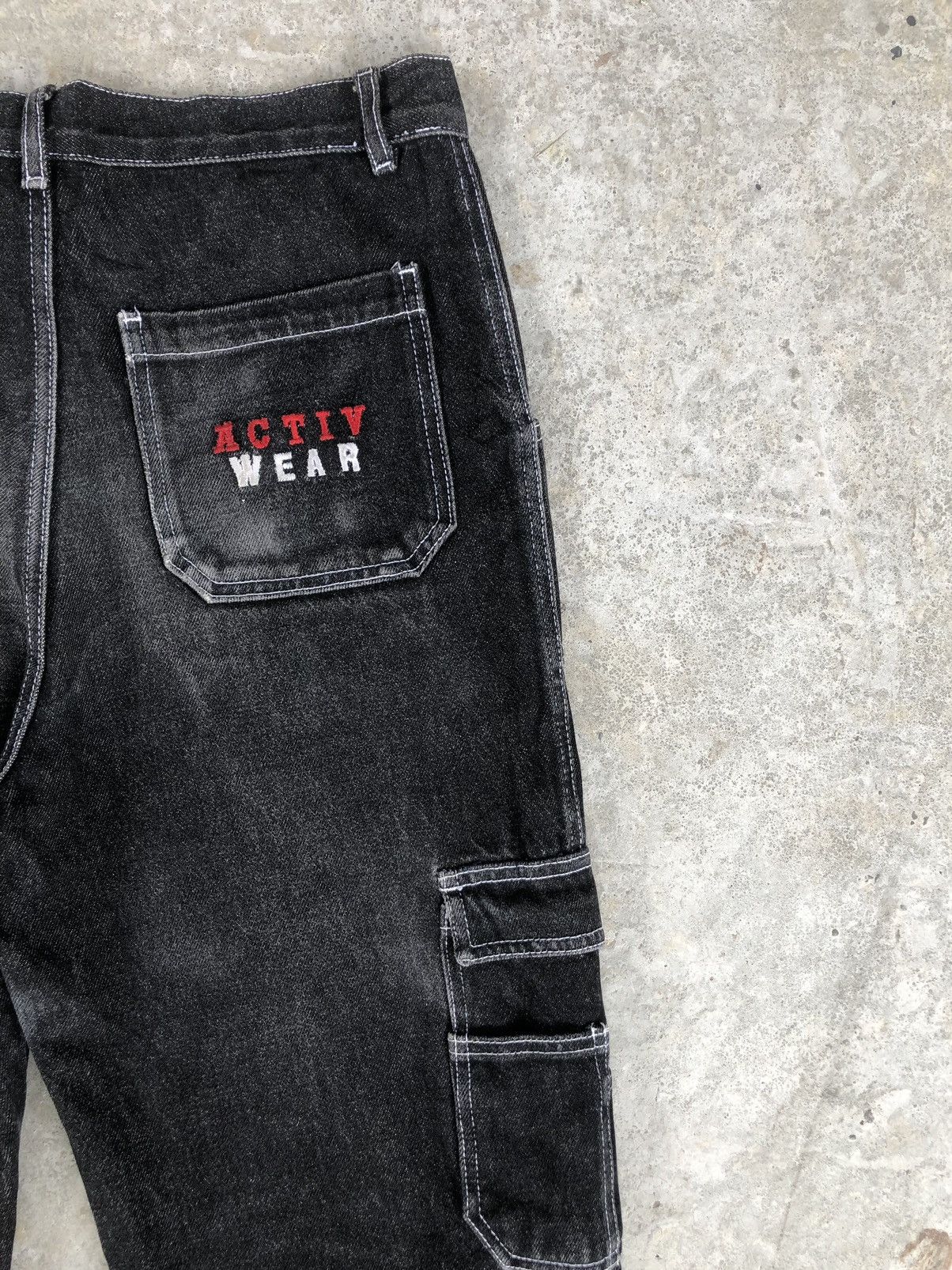 Japanese Brand white stitch Baggy Jeans Hip Hop Carpenter Embroidered Jeans Size US 32 / EU 48 - 10 Thumbnail