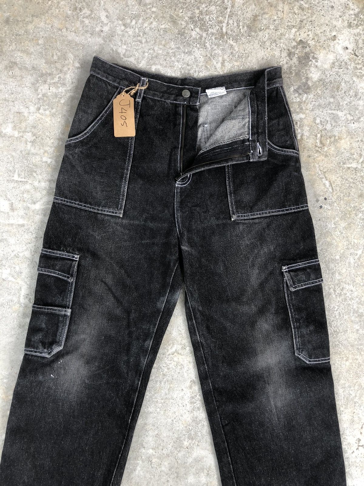 Japanese Brand white stitch Baggy Jeans Hip Hop Carpenter Embroidered Jeans Size US 32 / EU 48 - 3 Thumbnail