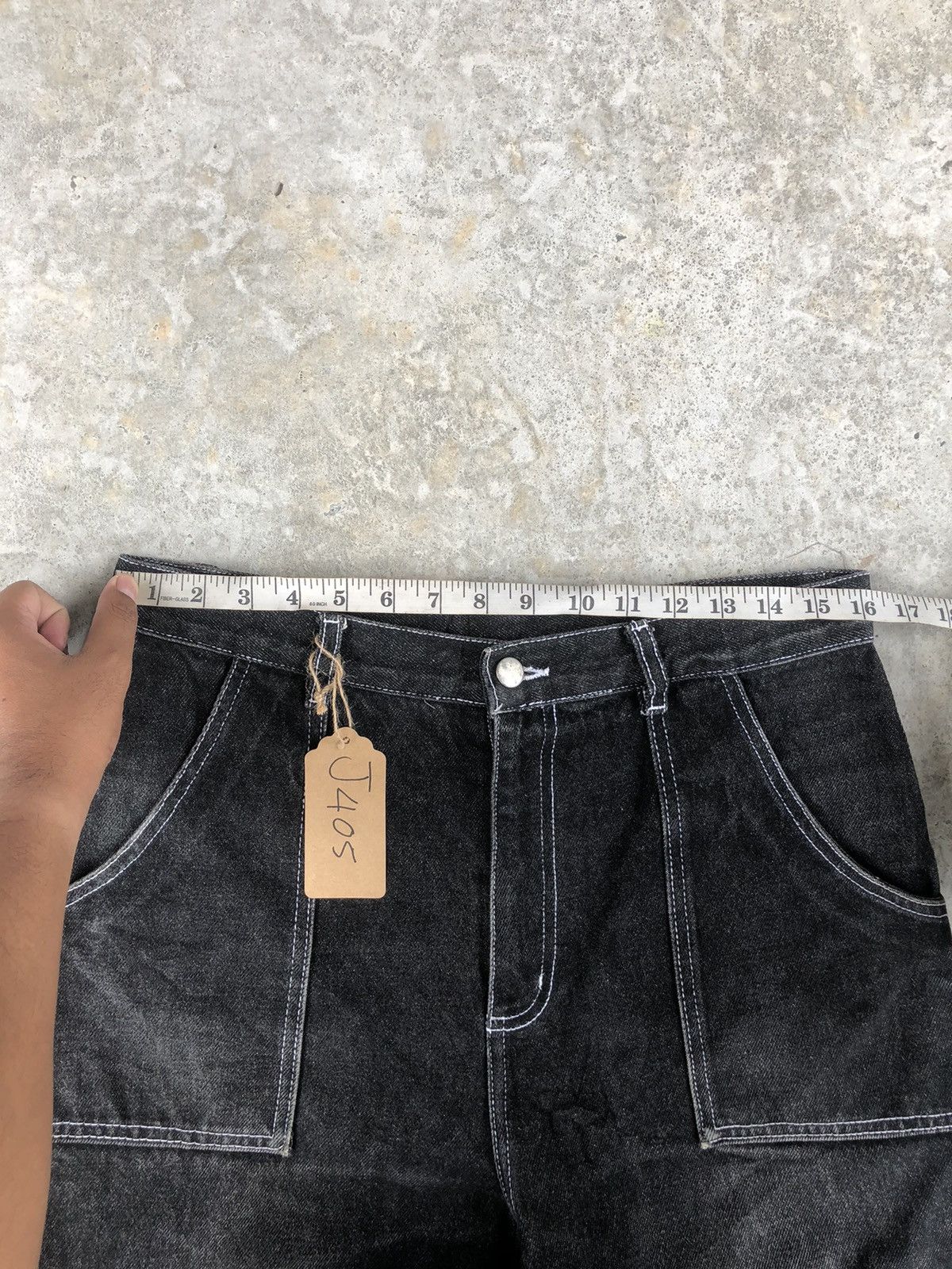 Japanese Brand white stitch Baggy Jeans Hip Hop Carpenter Embroidered Jeans Size US 32 / EU 48 - 14 Thumbnail