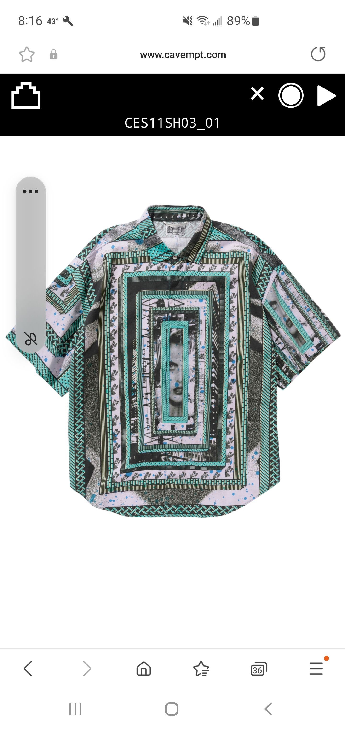 Cav Empt Frame Tribal Button Up Shirt