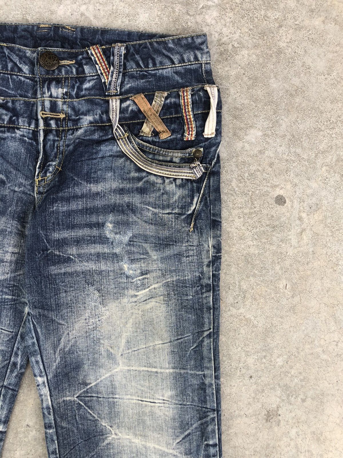 Hysteric Glamour Japanese Skulls Double Waist Distressed Jeans Size US 34 / EU 50 - 5 Thumbnail