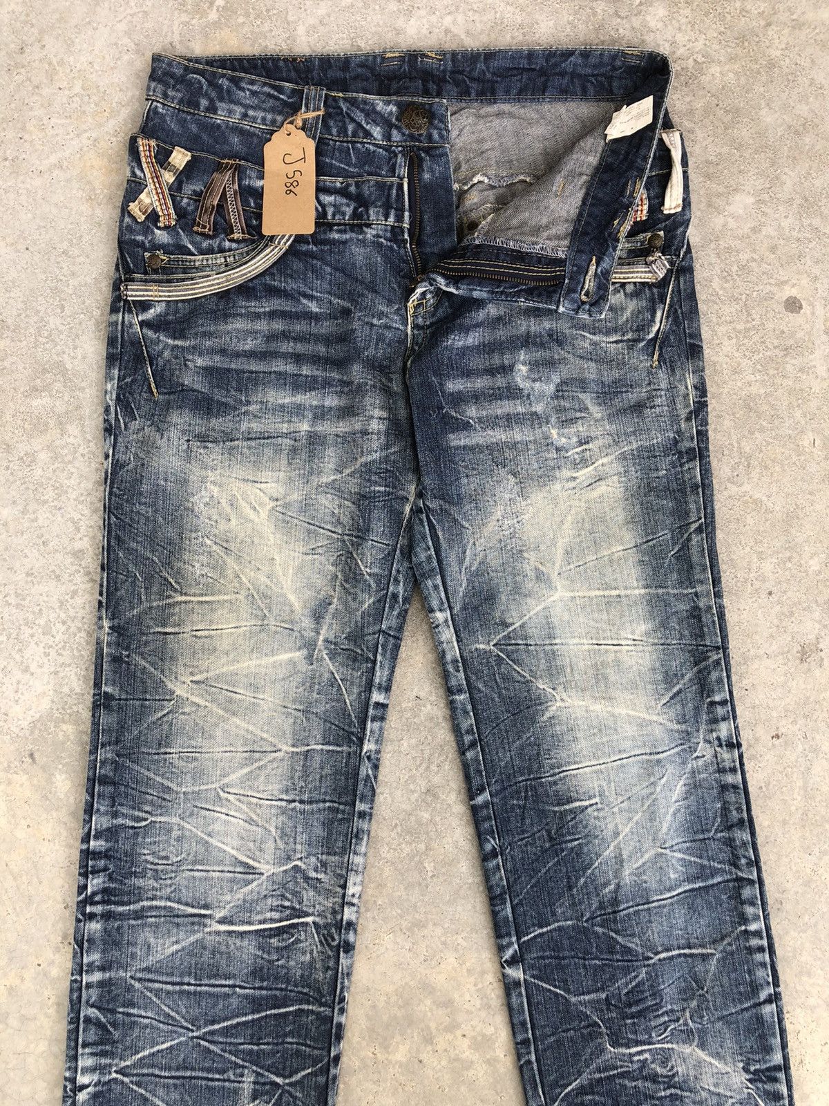 Hysteric Glamour Japanese Skulls Double Waist Distressed Jeans Size US 34 / EU 50 - 3 Thumbnail