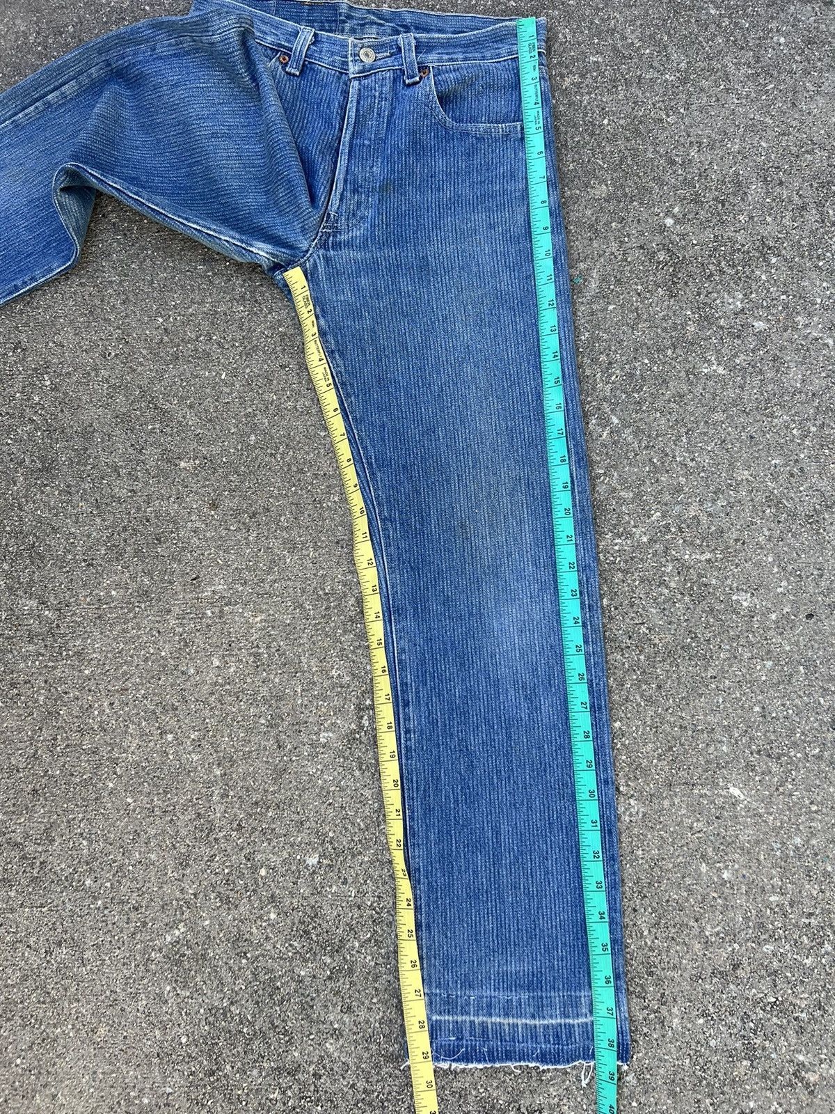 Levi's Vintage Rare! 80s Levi’s 501 Striped Twill Denim Fade Jeans Size US 29 - 4 Thumbnail