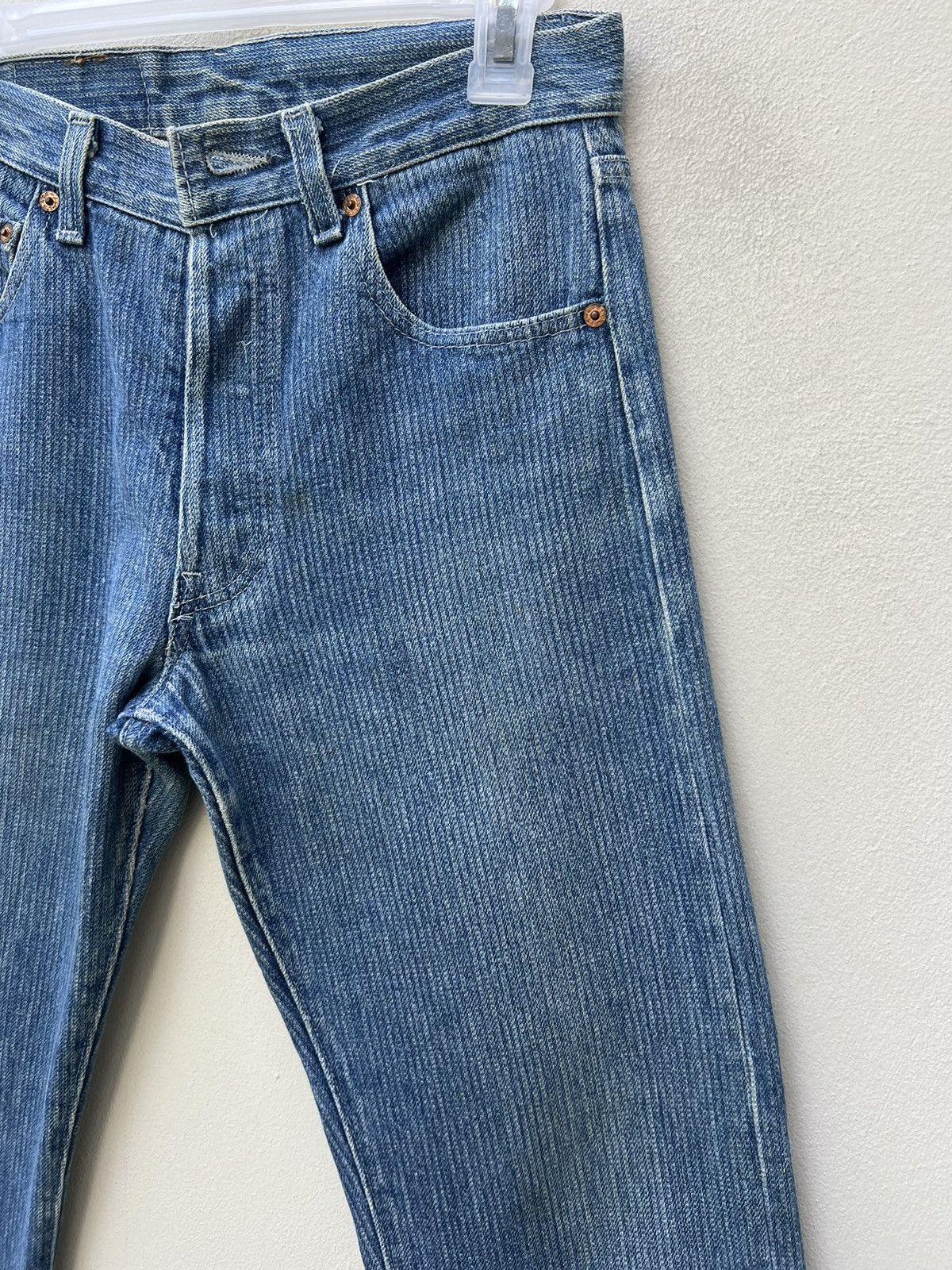 Levi's Vintage Rare! 80s Levi’s 501 Striped Twill Denim Fade Jeans Size US 29 - 10 Thumbnail