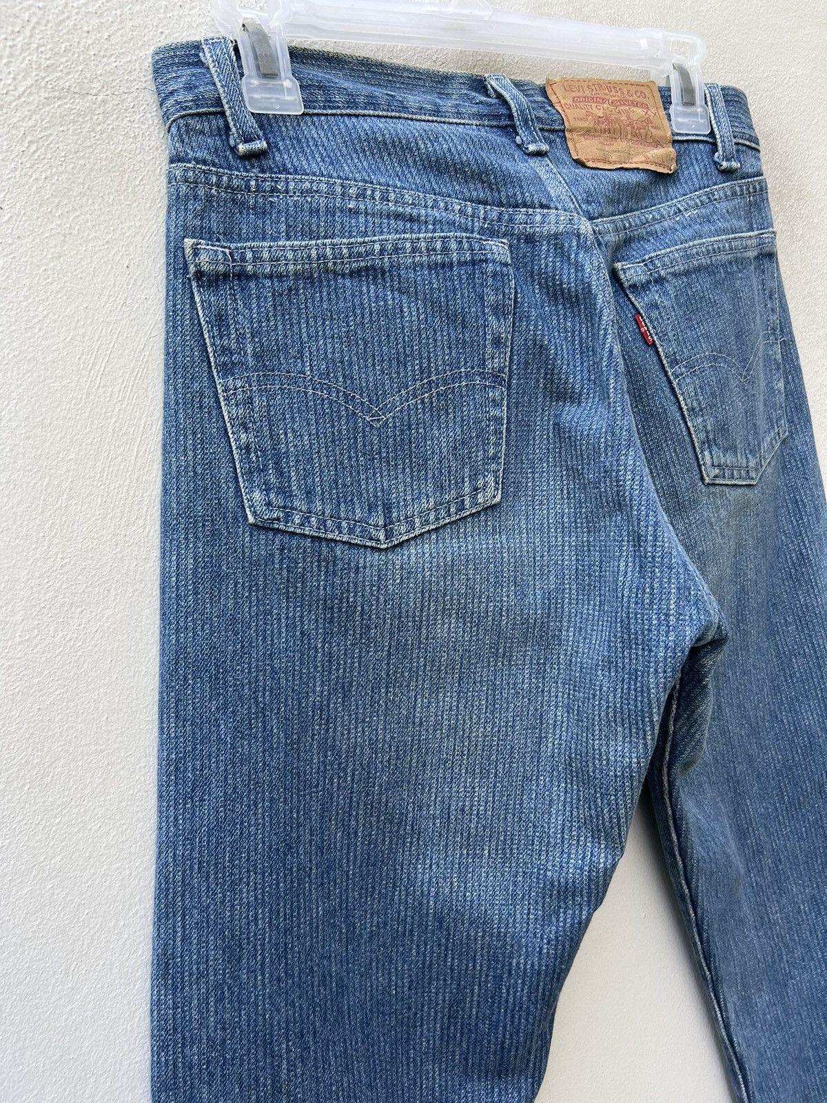 Levi's Vintage Rare! 80s Levi’s 501 Striped Twill Denim Fade Jeans Size US 29 - 16 Thumbnail