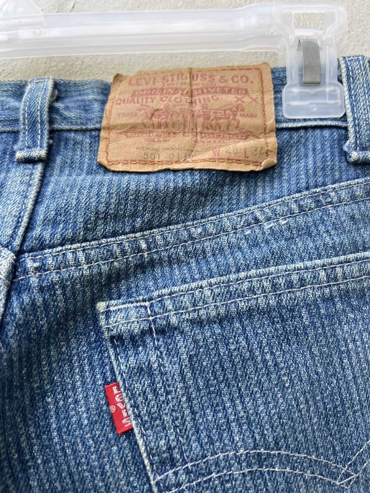 Levi's Vintage Rare! 80s Levi’s 501 Striped Twill Denim Fade Jeans Size US 29 - 19 Thumbnail