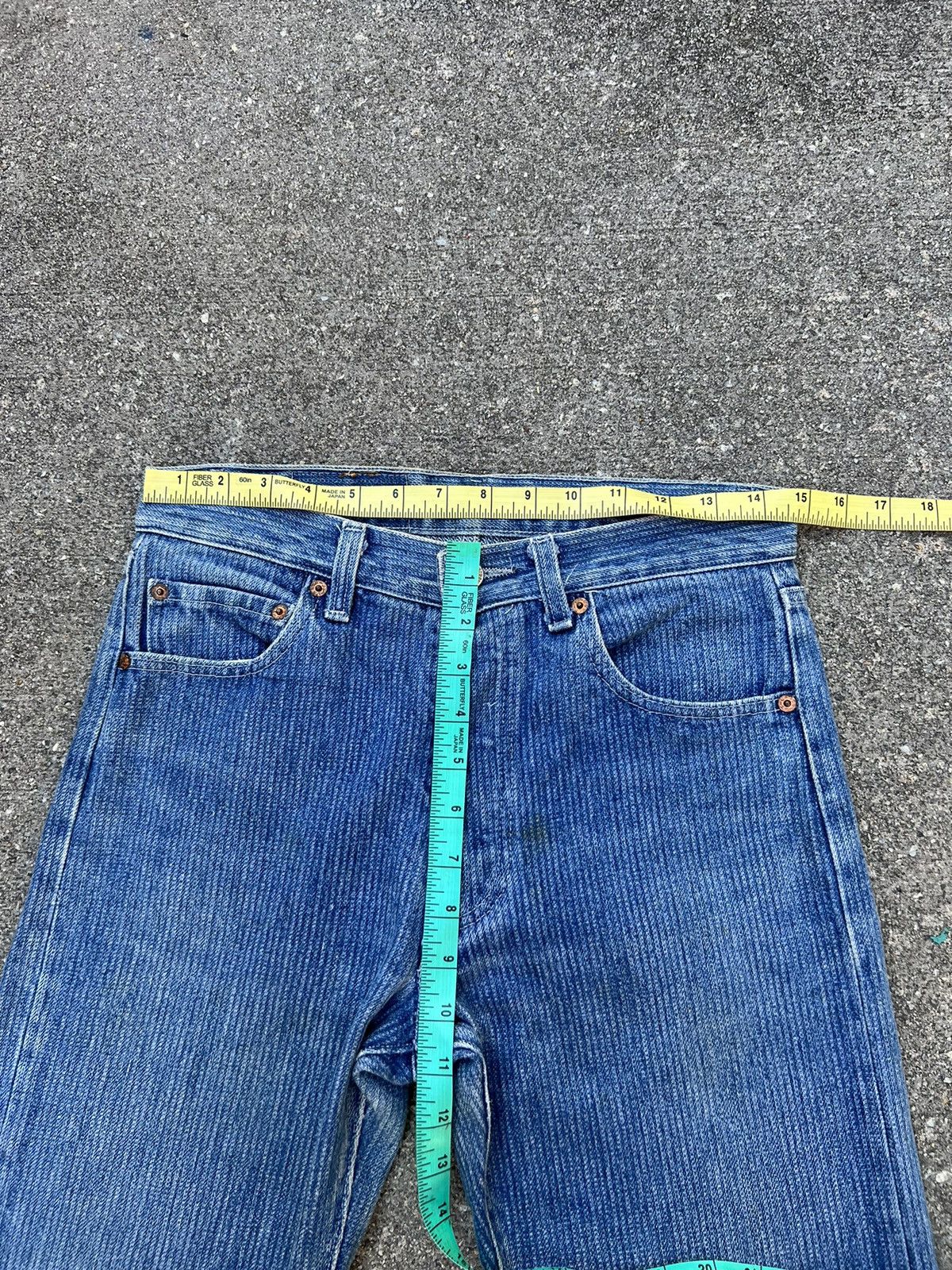 Levi's Vintage Rare! 80s Levi’s 501 Striped Twill Denim Fade Jeans Size US 29 - 2 Thumbnail