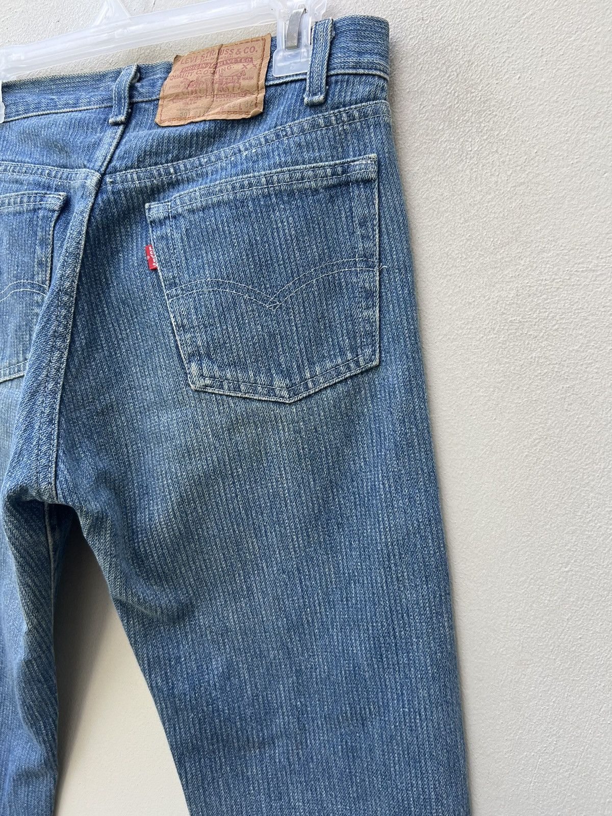 Levi's Vintage Rare! 80s Levi’s 501 Striped Twill Denim Fade Jeans Size US 29 - 18 Thumbnail