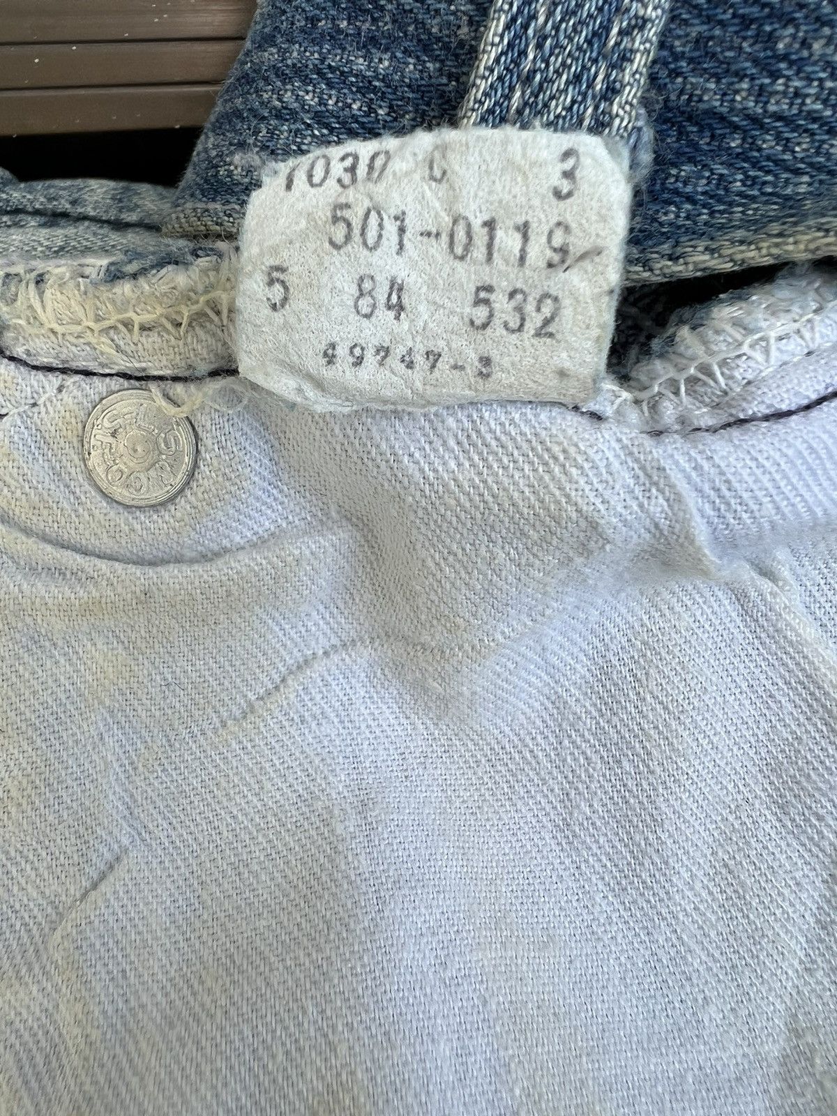 Levi's Vintage Rare! 80s Levi’s 501 Striped Twill Denim Fade Jeans Size US 29 - 23 Thumbnail