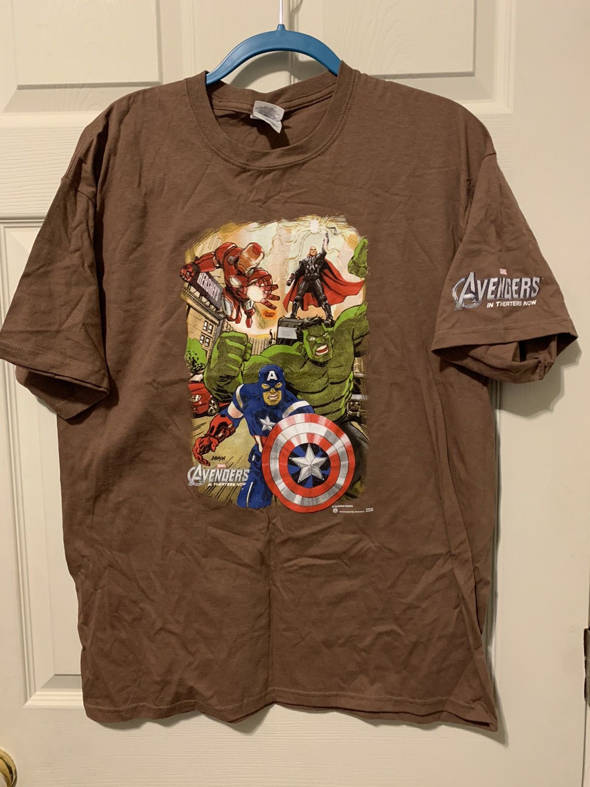 Marvel Comics × Vintage 2012 Marvel Studios Avengers Hersey Movie t-shirt Size US L / EU 52-54 / 3 - 1 Thumbnail