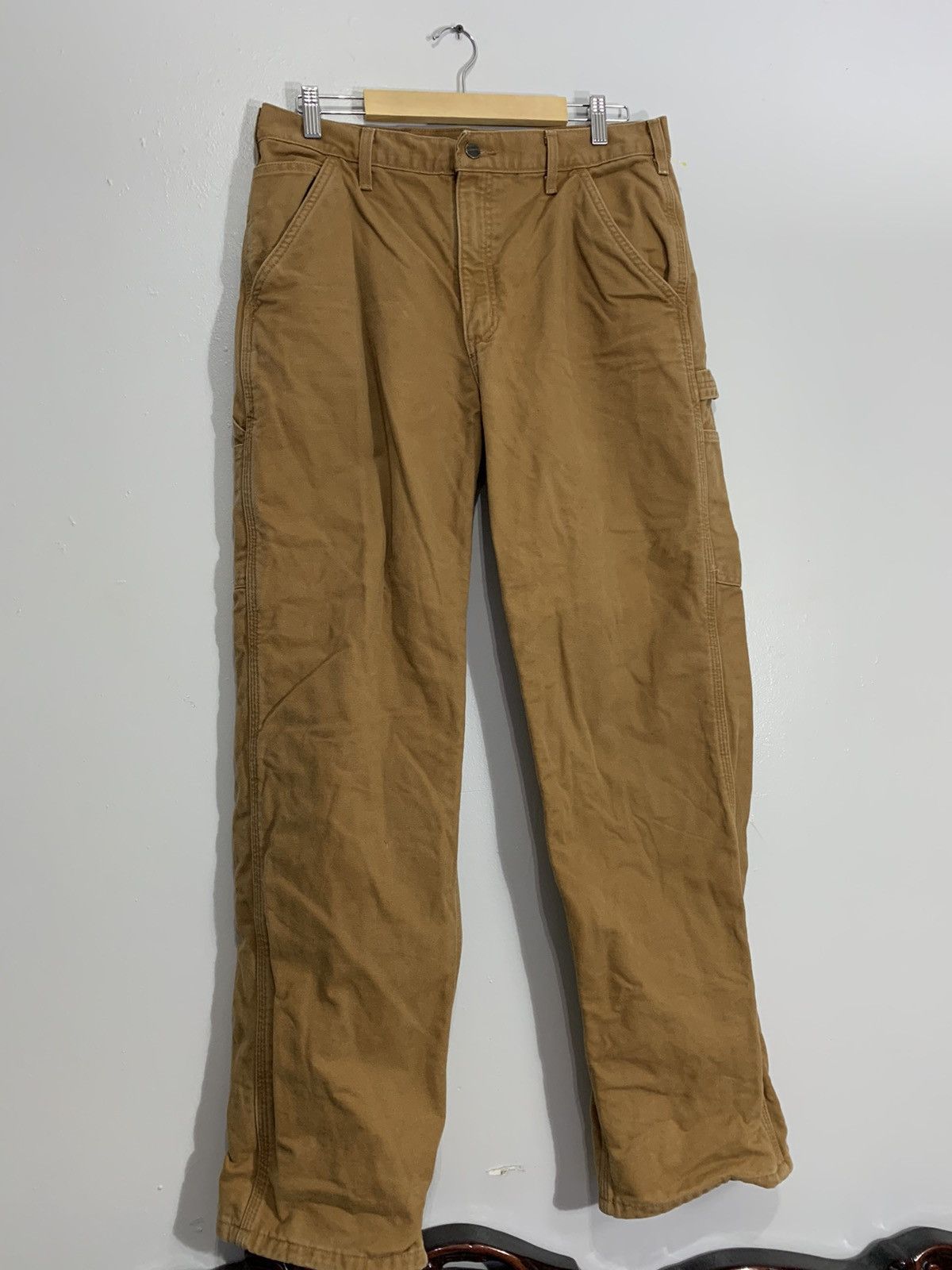 Carhartt × Carhartt Wip × Vintage Vintage Carhartt DUCK WORK PANT 34x32 CARHARTT BROWN Size US 34 / EU 50 - 1 Thumbnail