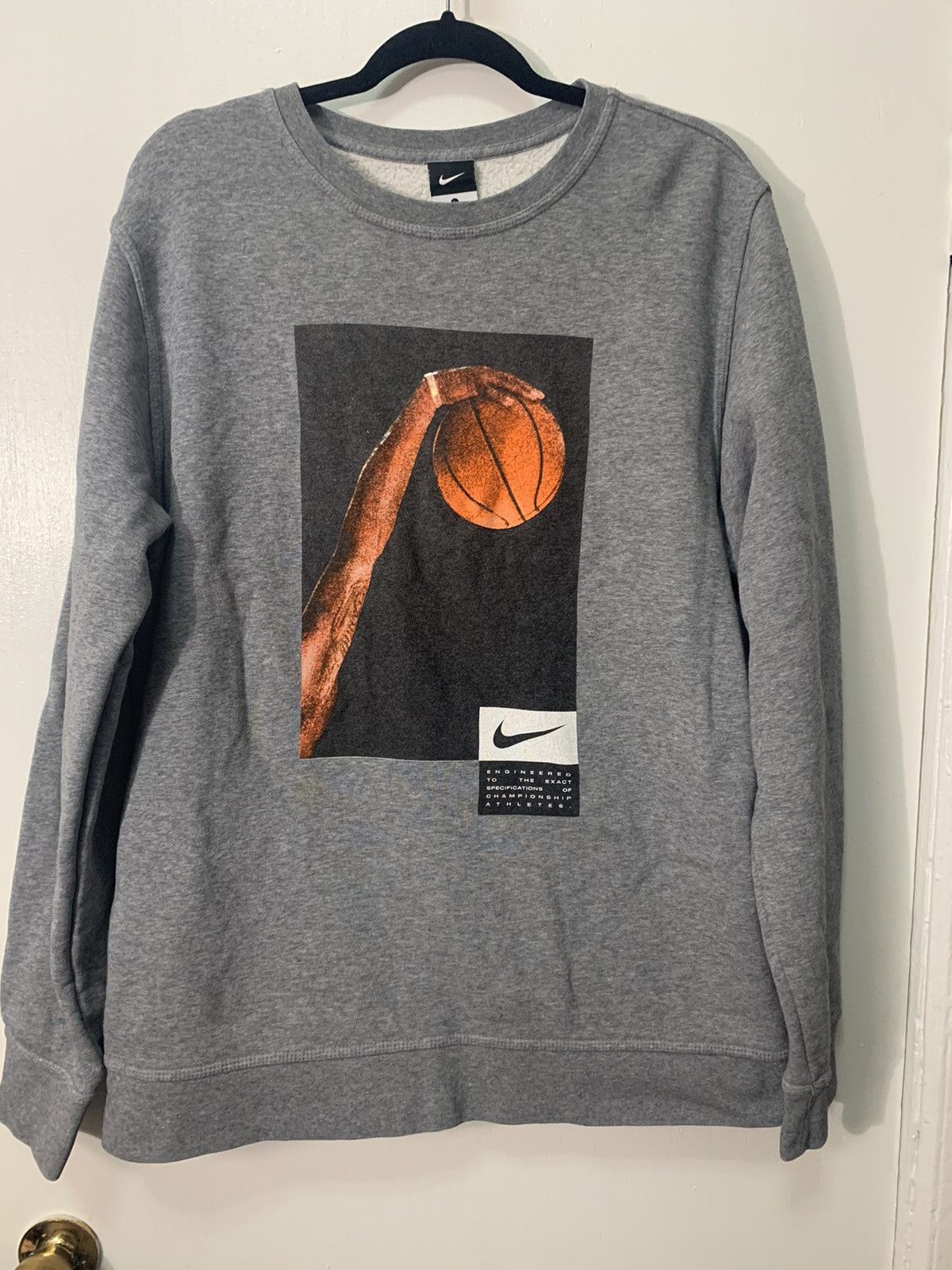 Jordan Brand × Nike × Vintage Jordan Dunk Nike Gray Fleece Crewneck Sweatshirt Basketball Size US L / EU 52-54 / 3 - 1 Thumbnail