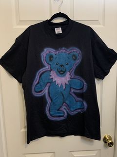 Vintage 90s Grateful Dead Band T-Shirt XL Liquid Blue Tie Dye Ski Dead  Bears