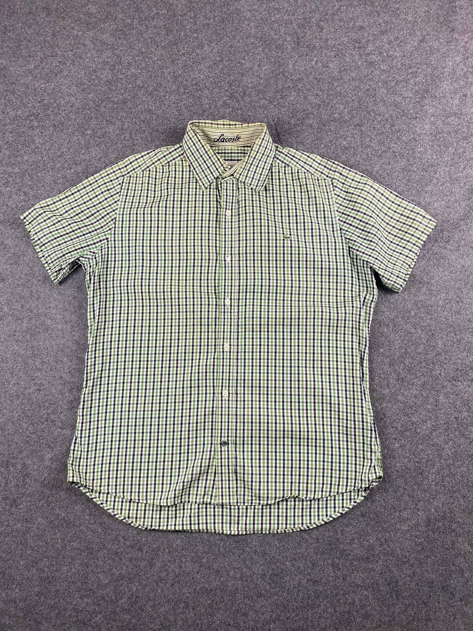 image of Avant Garde x Flannel Lacoste Button Ups Flannel Shirt Shirtsleeves in Green, Women's (Size XL)