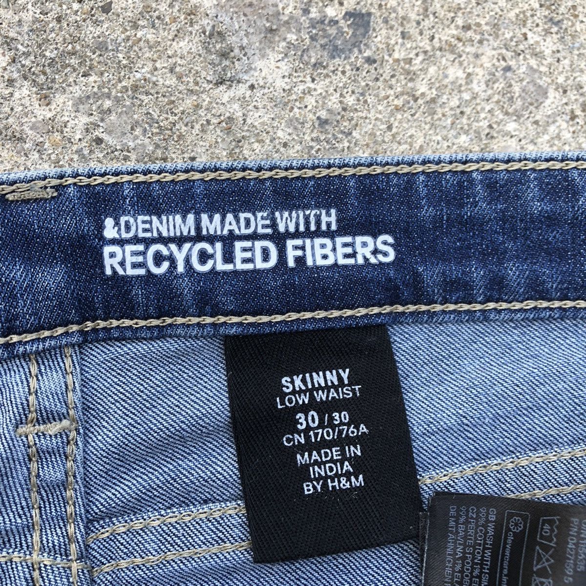 H&M 🔥Thrash🔥H&M Stoned Wash Rips Distress Skinny Denim Jeans Size US 30 / EU 46 - 10 Thumbnail