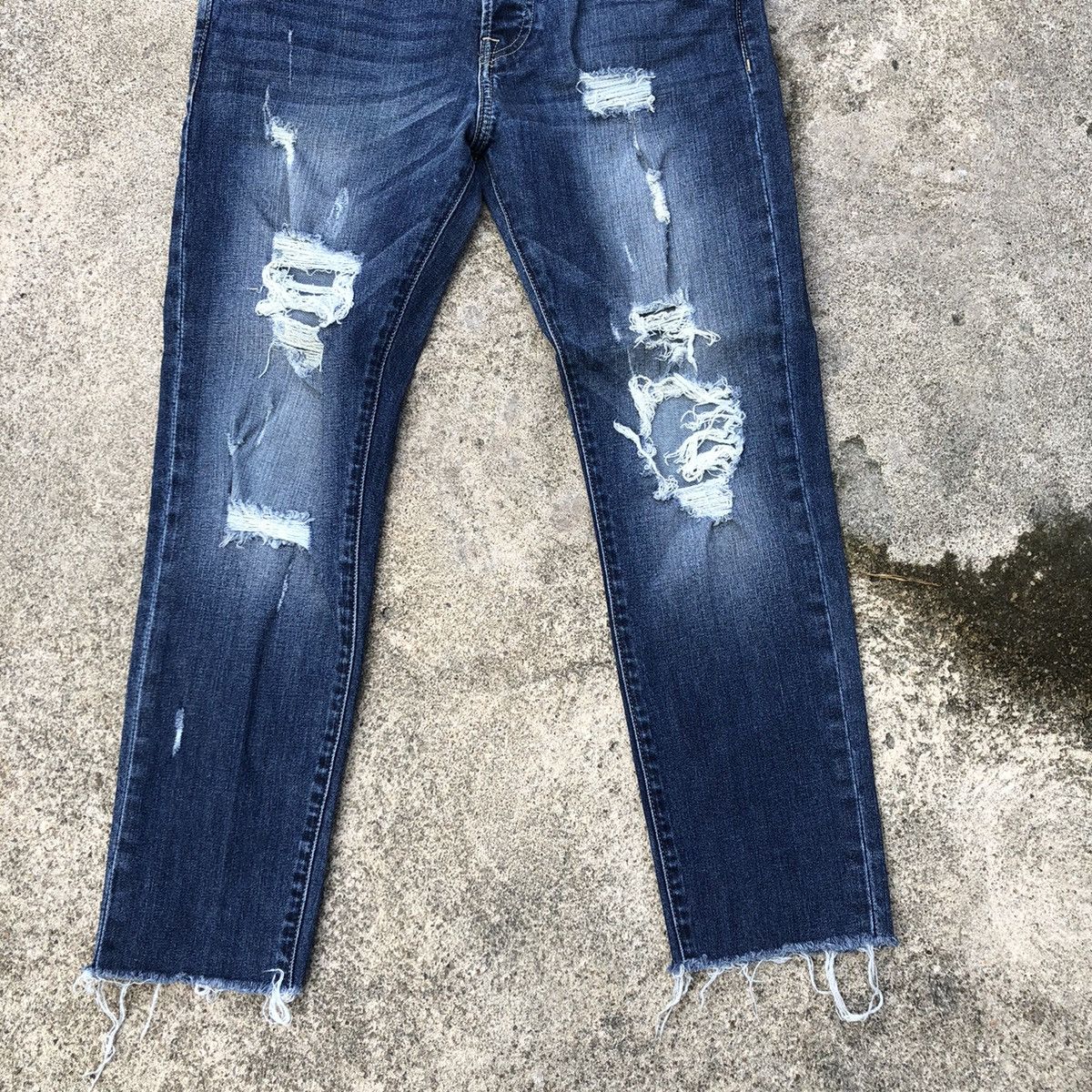 H&M 🔥Thrash🔥H&M Stoned Wash Rips Distress Skinny Denim Jeans Size US 30 / EU 46 - 3 Thumbnail