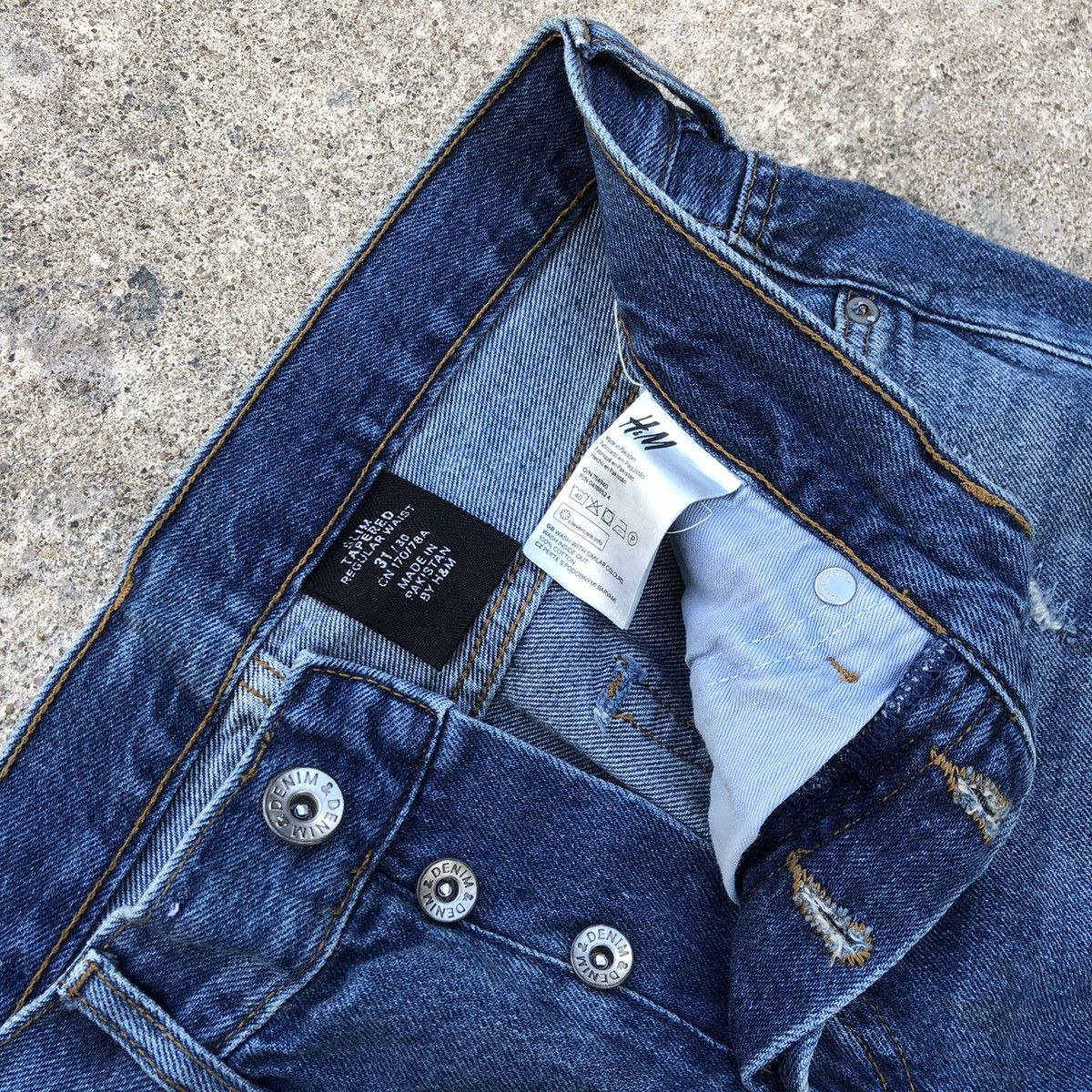 H&M 🔥Thrash🔥H&M Thrash Rips Stone Wash Slim Denim Jeans Size US 32 / EU 48 - 15 Thumbnail