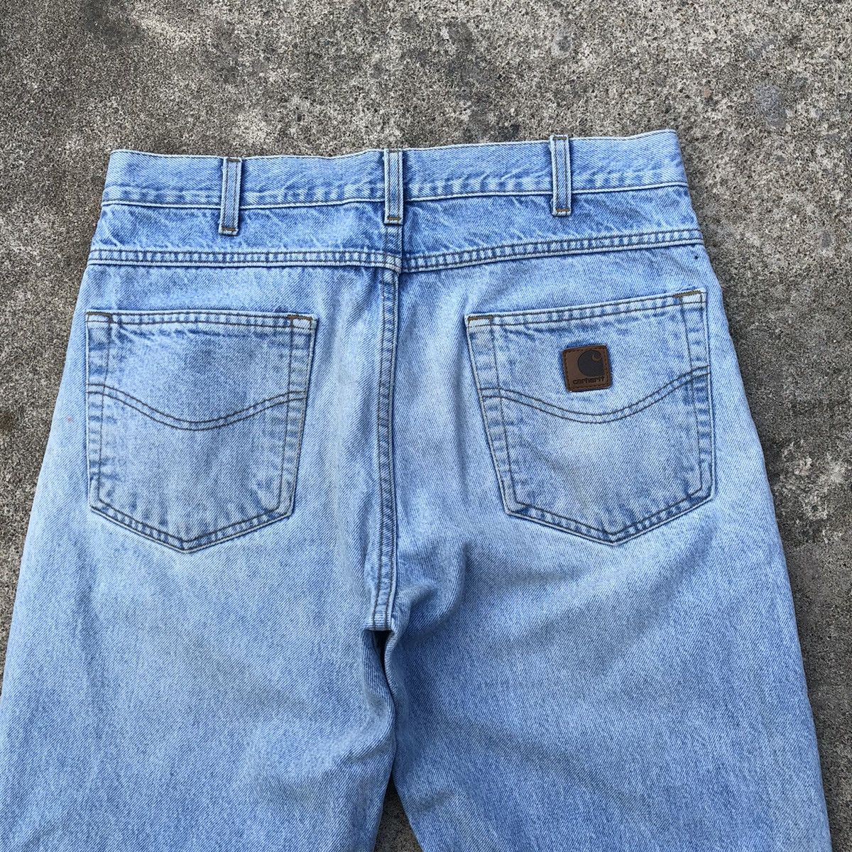 Carhartt 🔥Rare🔥Vintage Carhatt Stoned Wash Rips Denim Jeans Size US 33 - 5 Thumbnail
