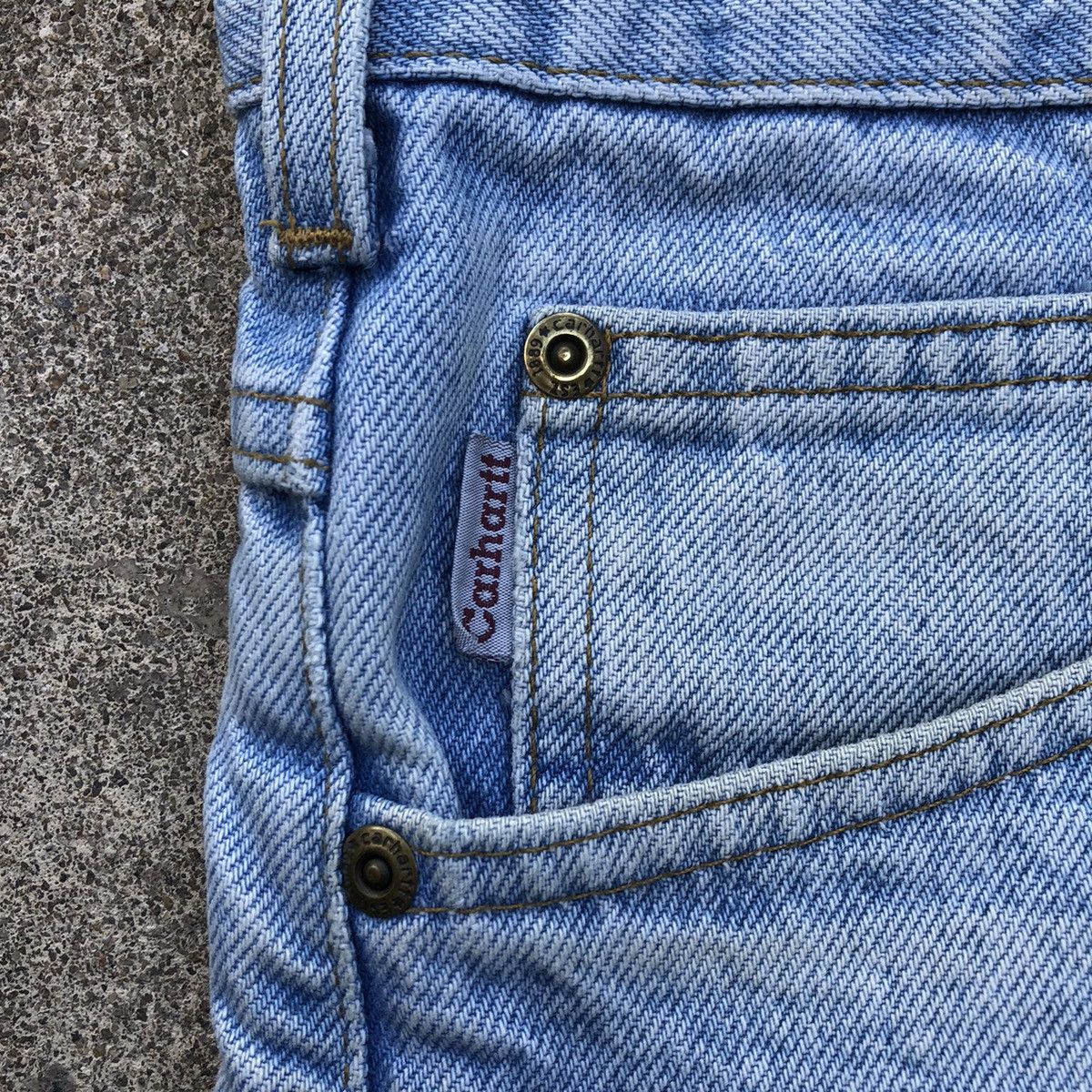 Carhartt 🔥Rare🔥Vintage Carhatt Stoned Wash Rips Denim Jeans Size US 33 - 13 Thumbnail