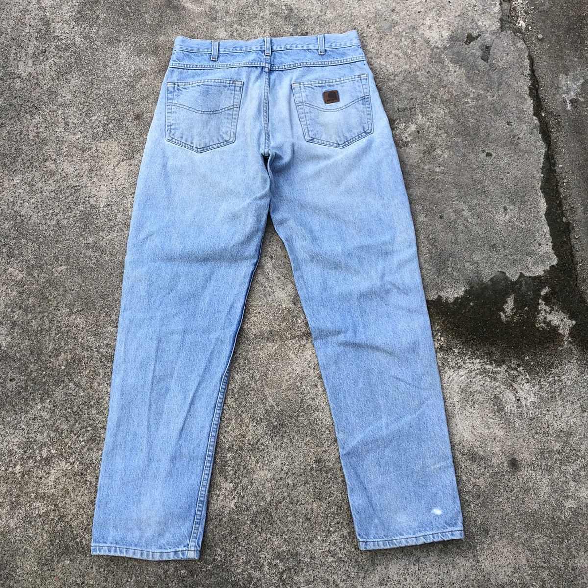 Carhartt 🔥Rare🔥Vintage Carhatt Stoned Wash Rips Denim Jeans Size US 33 - 4 Thumbnail