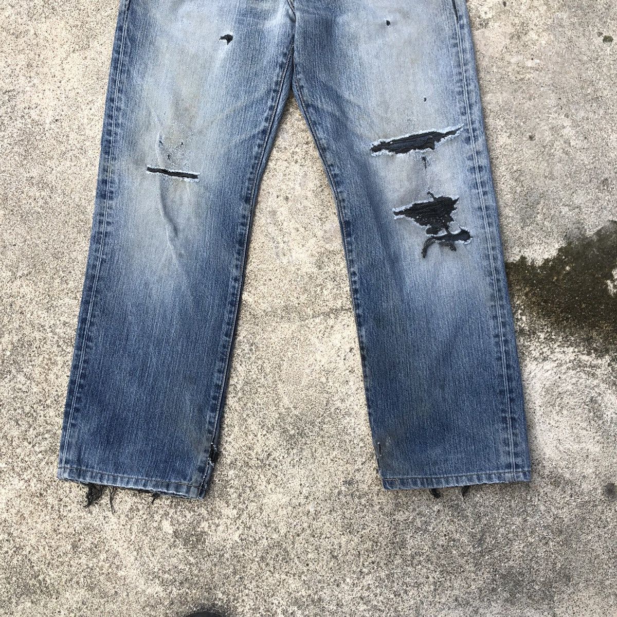 Edwin 🔥Rare🔥Vintage Edwin 503 Stone Wash Rips Distress Denim Jeans Size US 30 / EU 46 - 3 Thumbnail