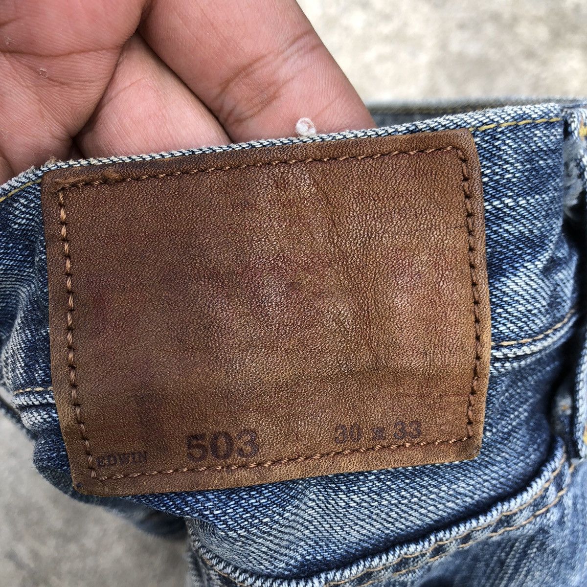 Edwin 🔥Rare🔥Vintage Edwin 503 Stone Wash Rips Distress Denim Jeans Size US 30 / EU 46 - 18 Thumbnail