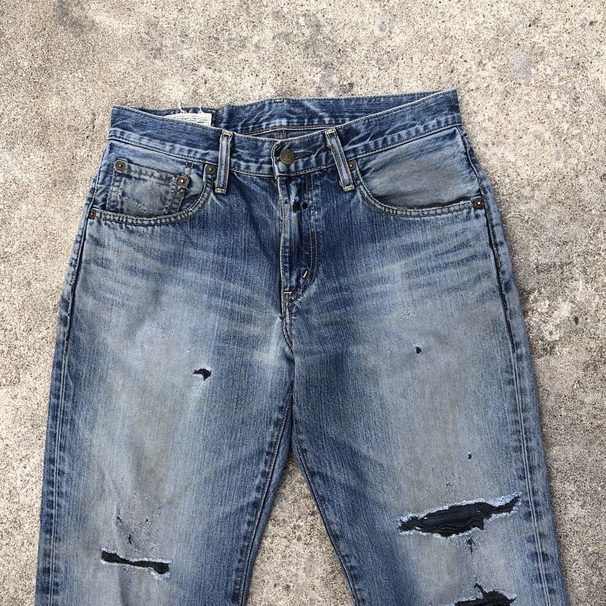Edwin 🔥Rare🔥Vintage Edwin 503 Stone Wash Rips Distress Denim Jeans Size US 30 / EU 46 - 2 Thumbnail