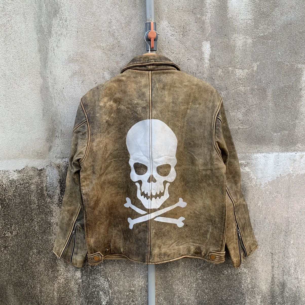 Japanese Brand ⚡️ FLASH DEAL ⚡️ Japanese Vintage Skulls Leather Jacket Size US S / EU 44-46 / 1 - 1 Thumbnail