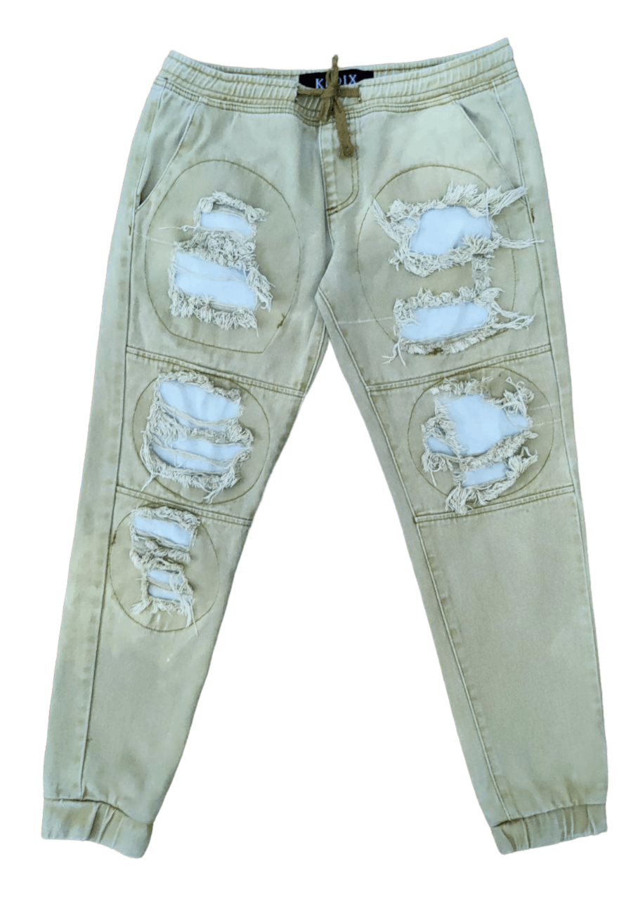 image of Beauty Beast Kroix Distressed Pant in Beige, Men's (Size 33)