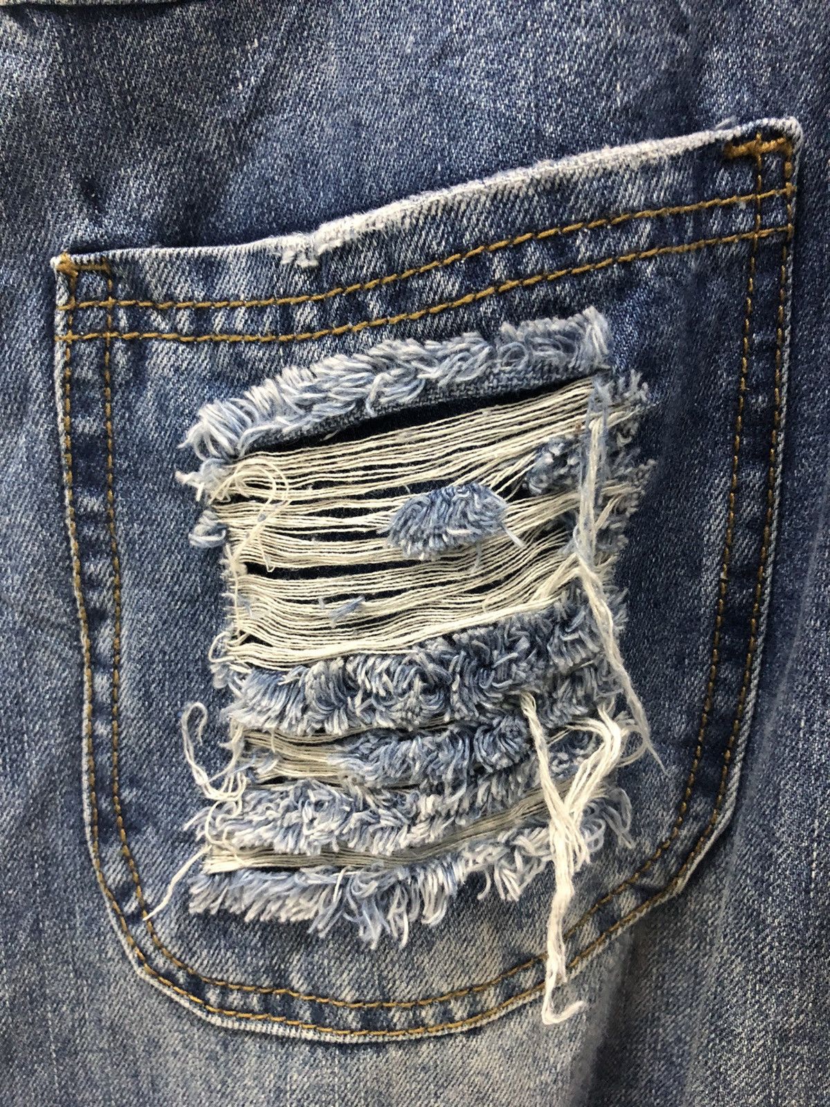 Japanese Brand × Vintage Vintage Y2K Style Distressed Dark Wash Denim Overalls Size M Size US 34 / EU 50 - 5 Thumbnail