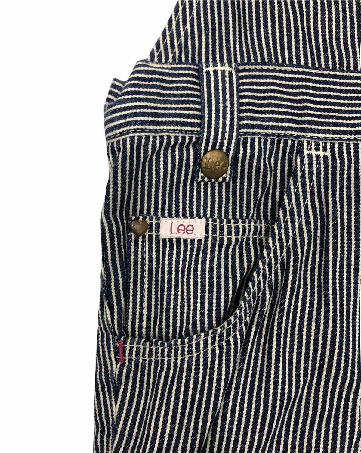 Lee × Vintage VTG LEE STRIPED JUMPSUITS OVERALL EARTH MUSIC ECOLOGY VIOLET Size US 36 / EU 52 - 6 Thumbnail