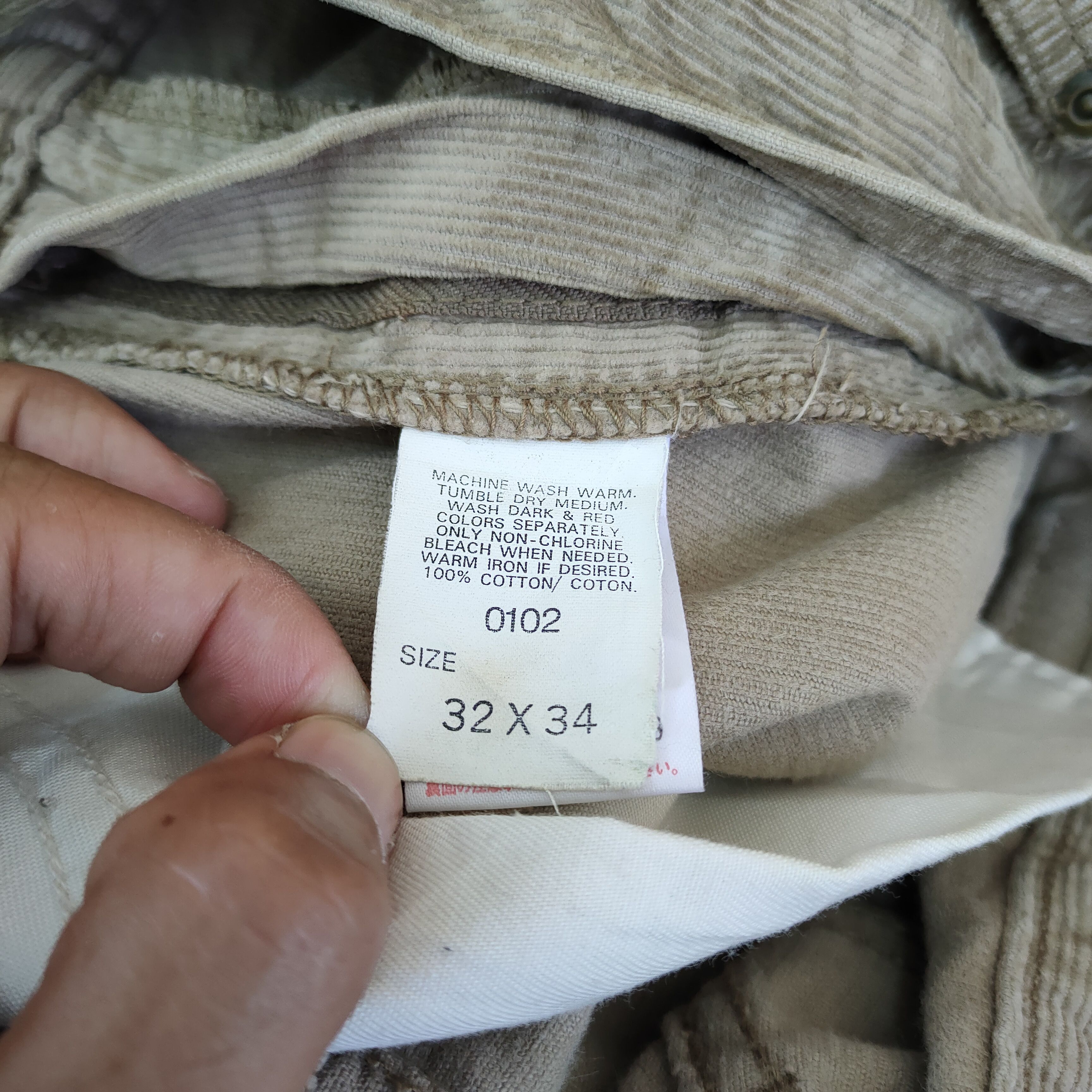 StraightFaded LEE CORDUROY FADED BROWN PANTS Size US 31 - 14 Thumbnail