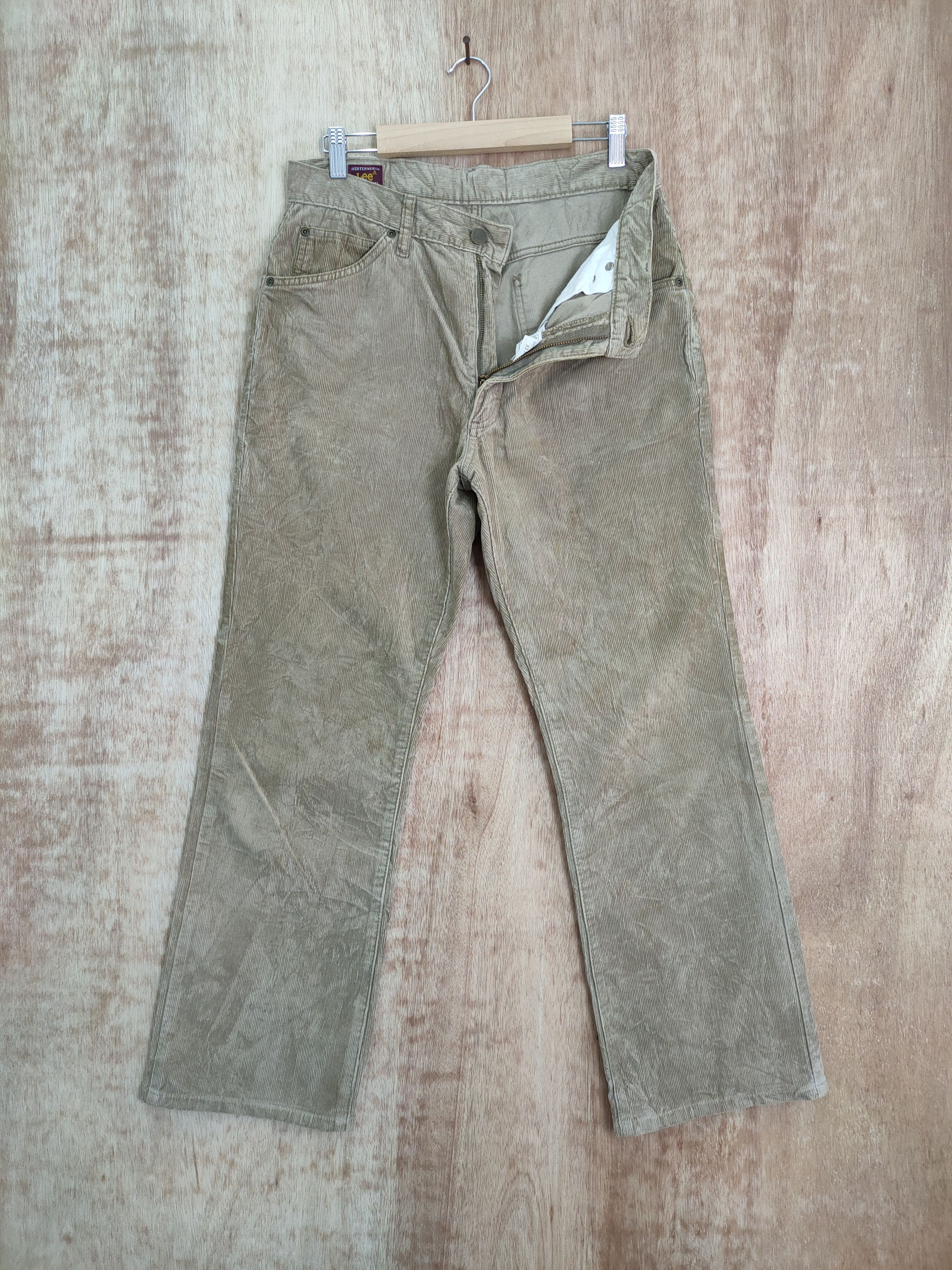 StraightFaded LEE CORDUROY FADED BROWN PANTS Size US 31 - 1 Thumbnail